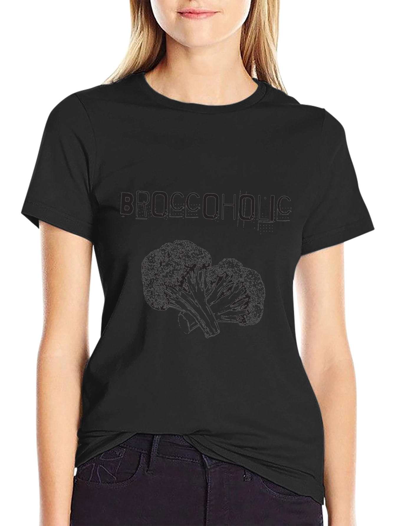 Broccoholic Black T-Shirt - Funny Vegan Apparel