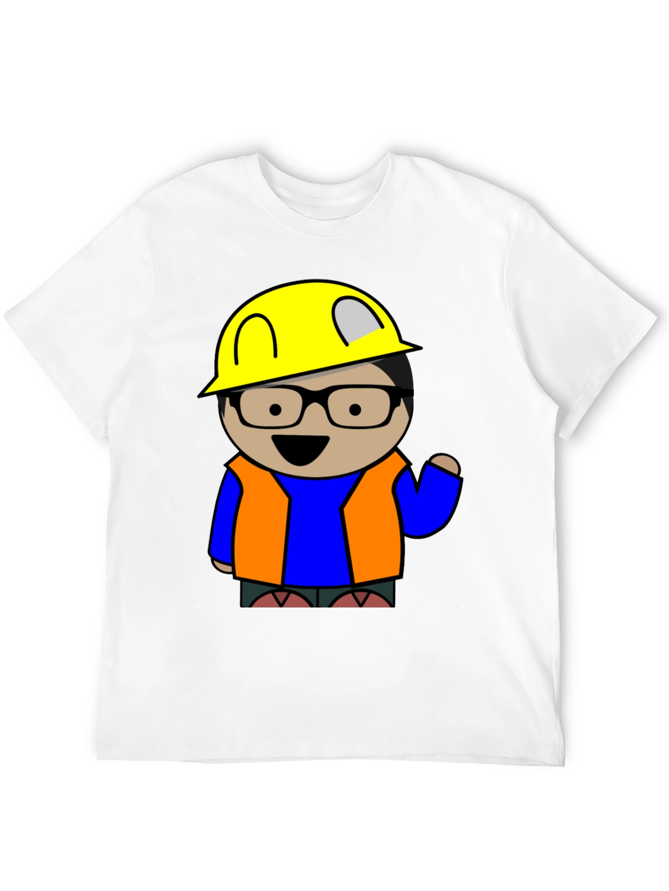 Cartoon Engineer T-Shirt - Construction Worker Tee