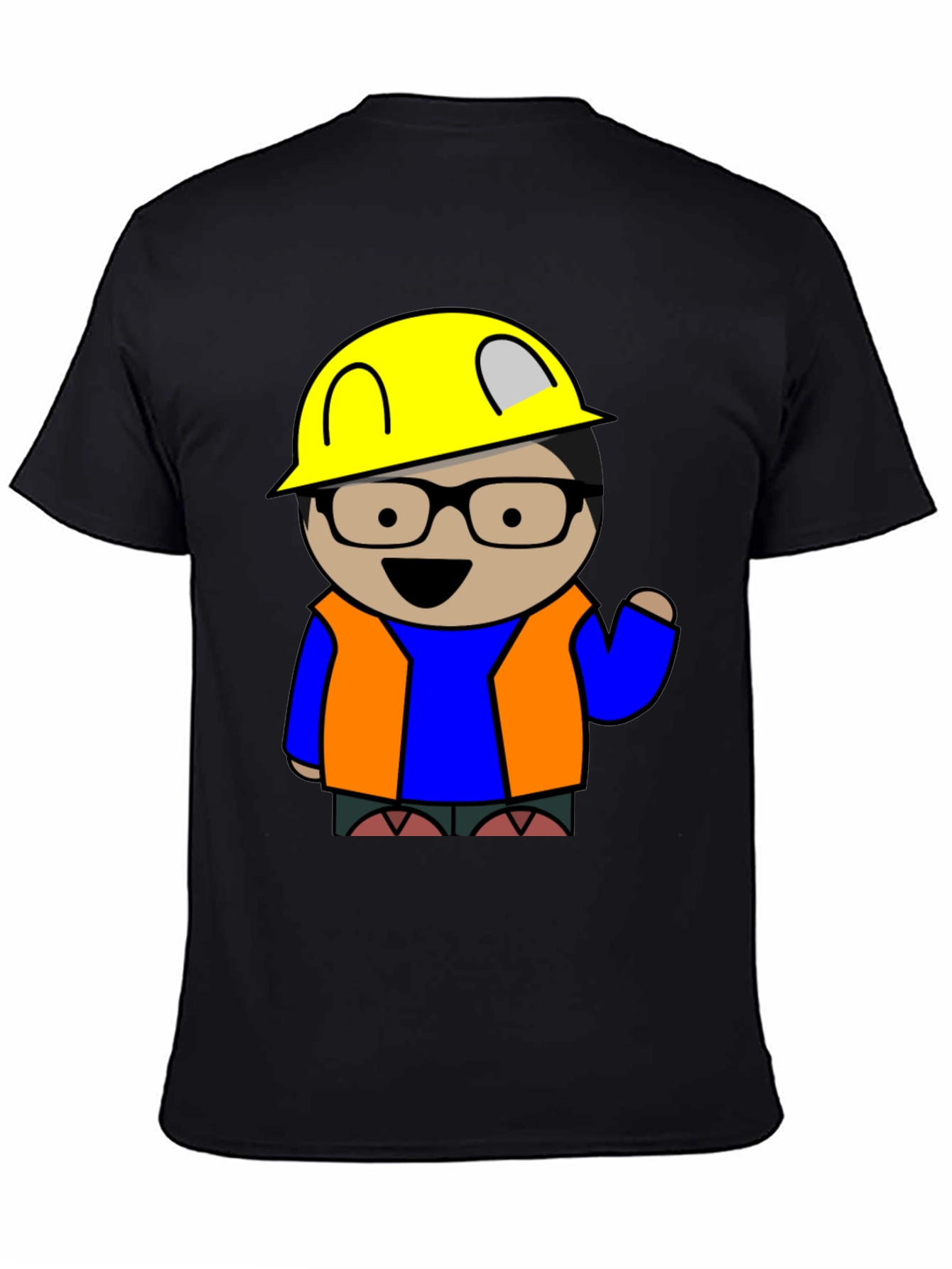 Cartoon Engineer T-Shirt - Construction Worker Tee