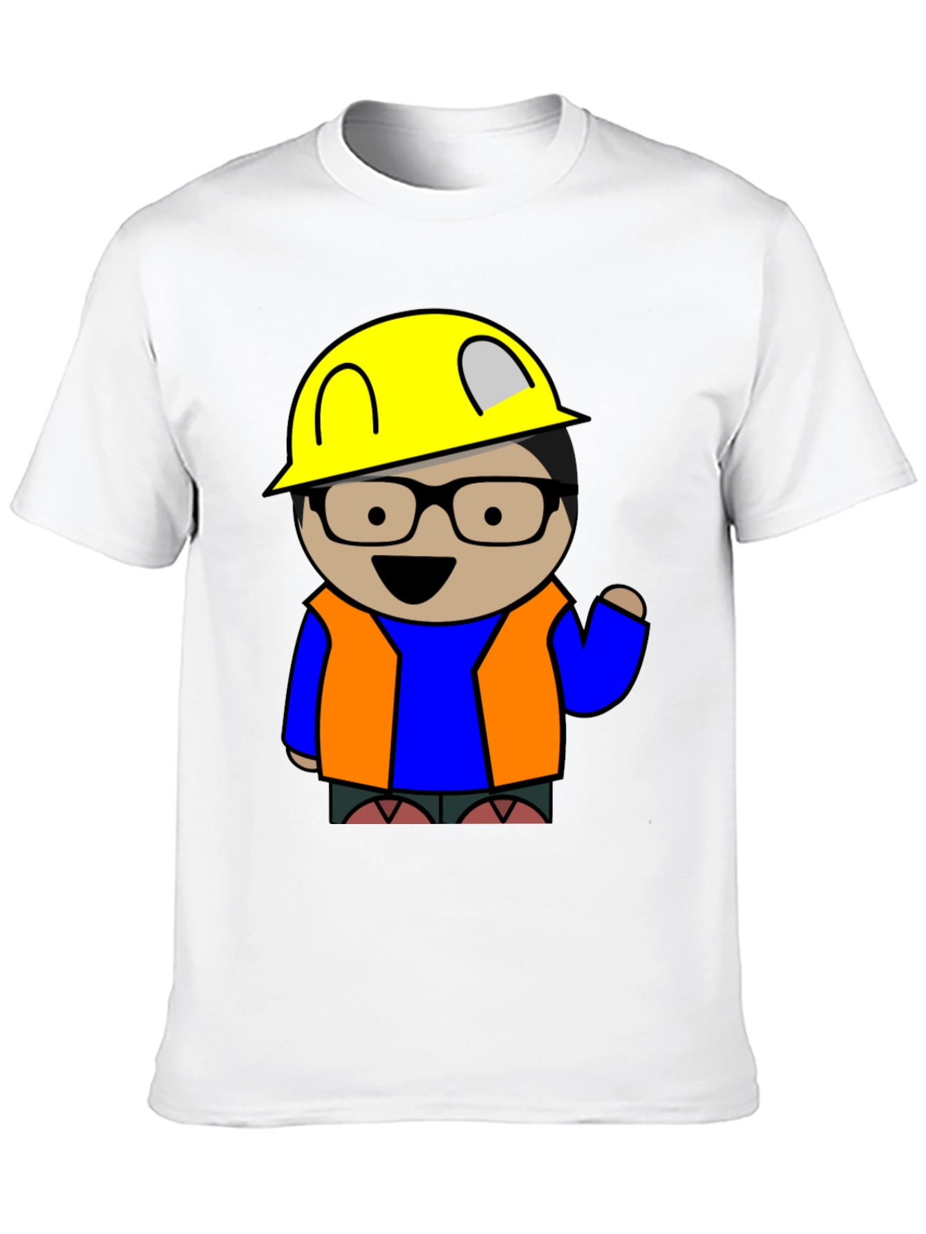 Cartoon Engineer T-Shirt - Construction Worker Tee