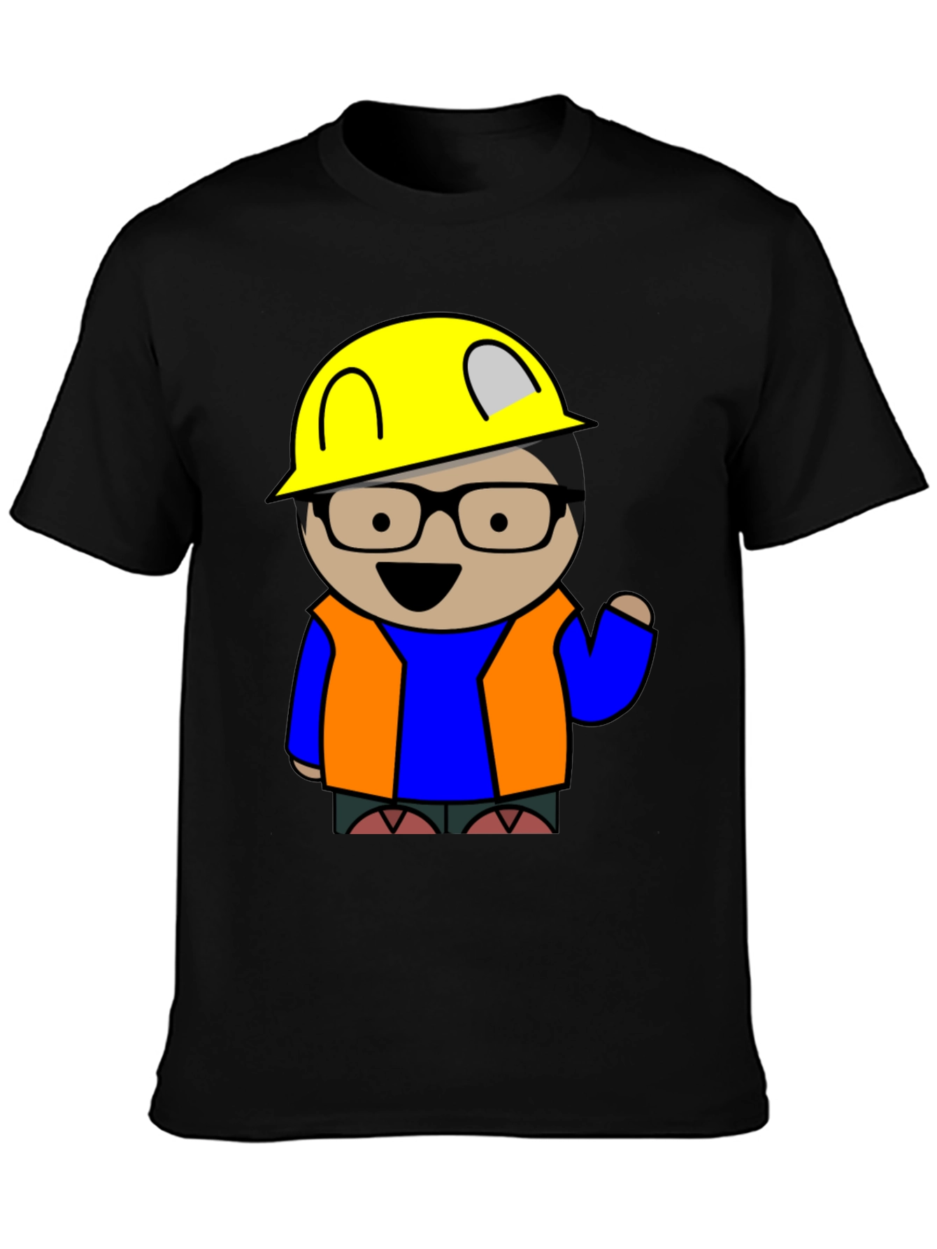 Cartoon Engineer T-Shirt - Construction Worker Tee