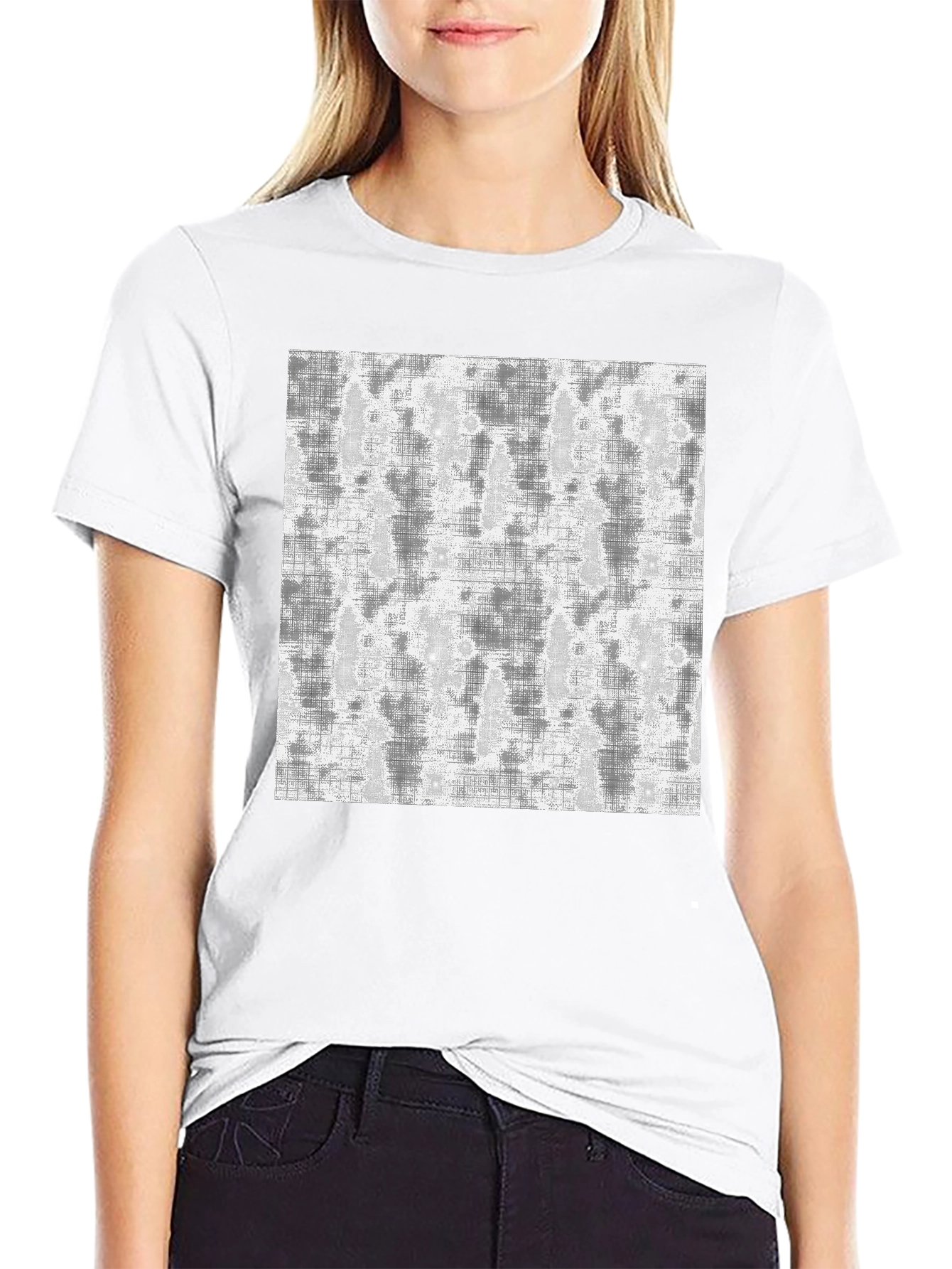 Abstract Print Black Tee - Modern Casual Wear