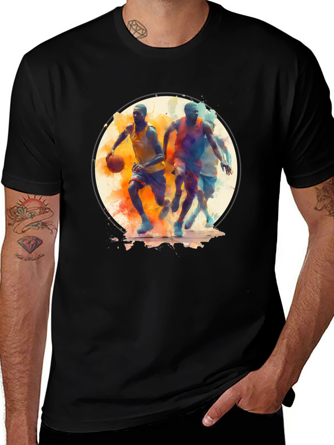 Basketball Players Black T-Shirt
