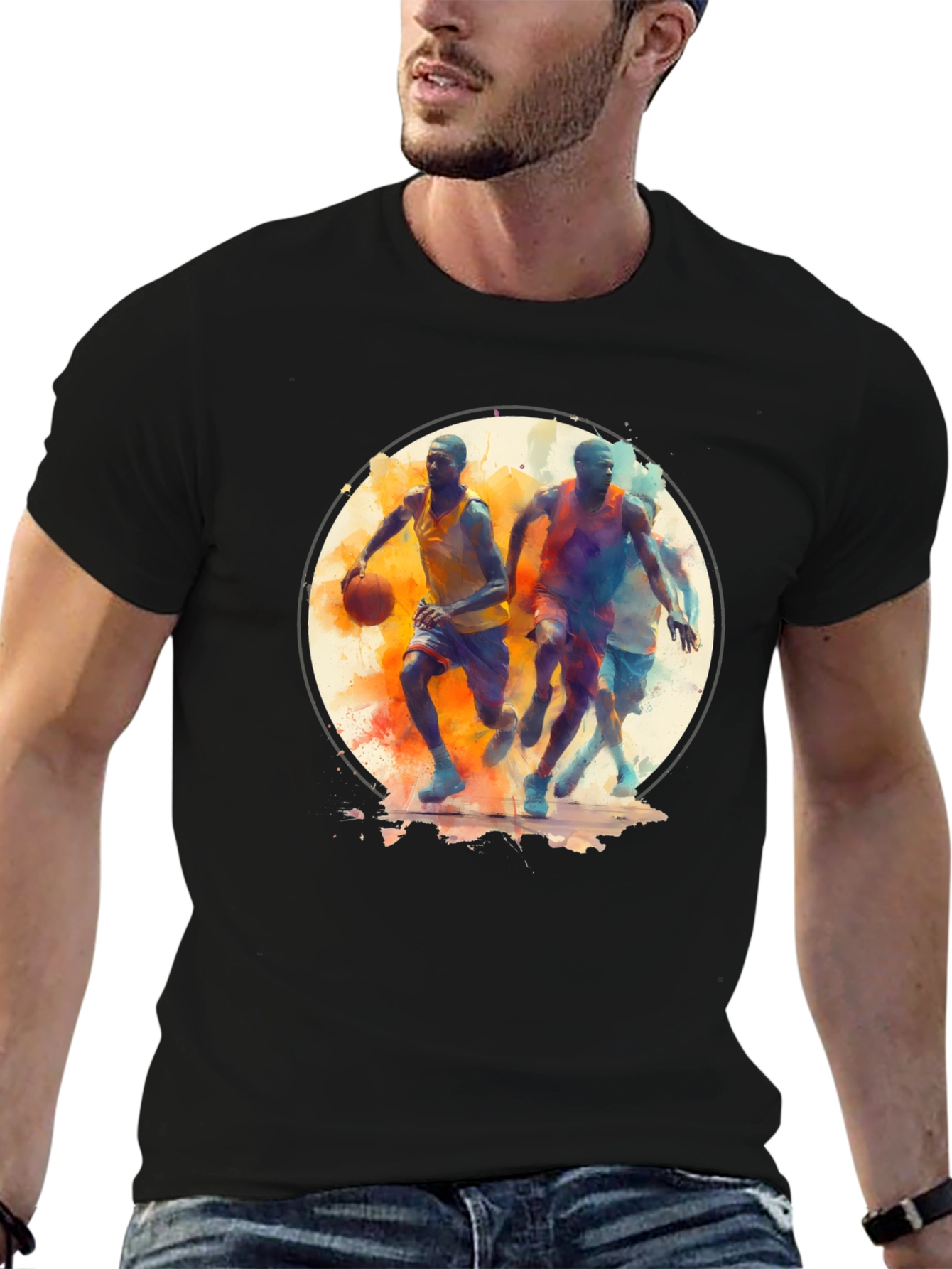 Basketball Players Black T-Shirt