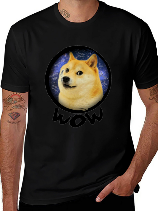 Doge Space Meme Black T-Shirt - Much Wow!