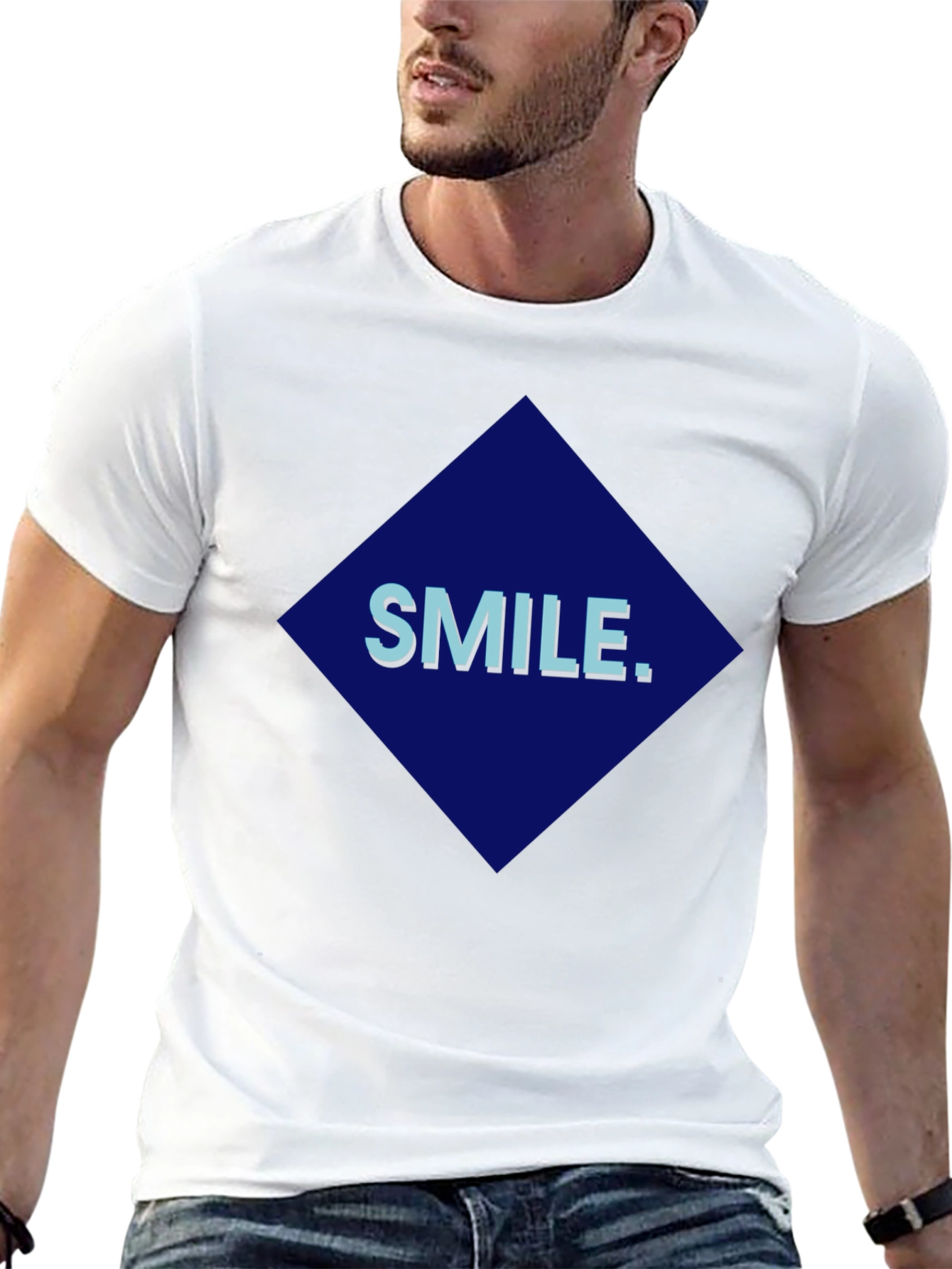 Smile Graphic Print Black T-Shirt