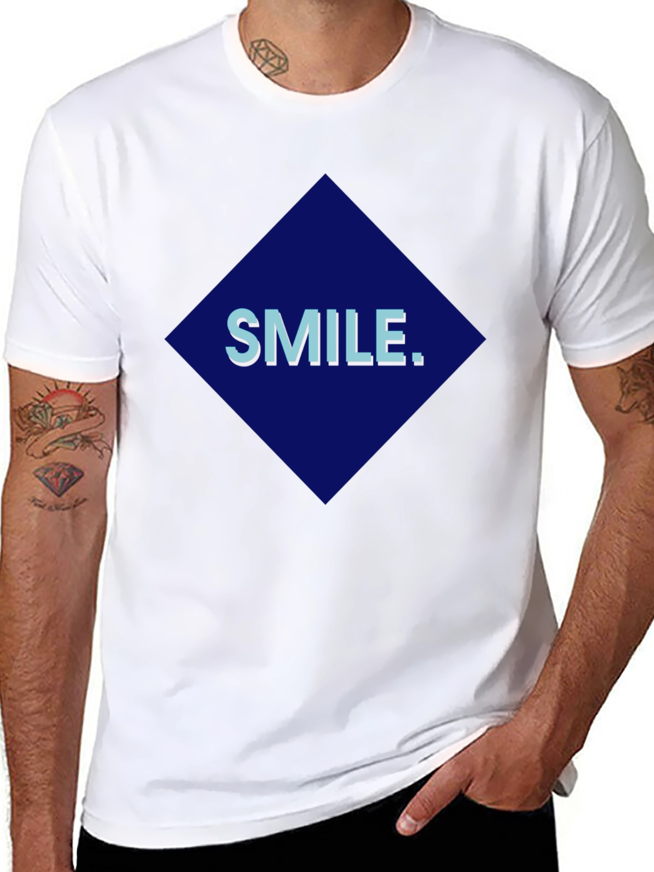 Smile Graphic Print Black T-Shirt