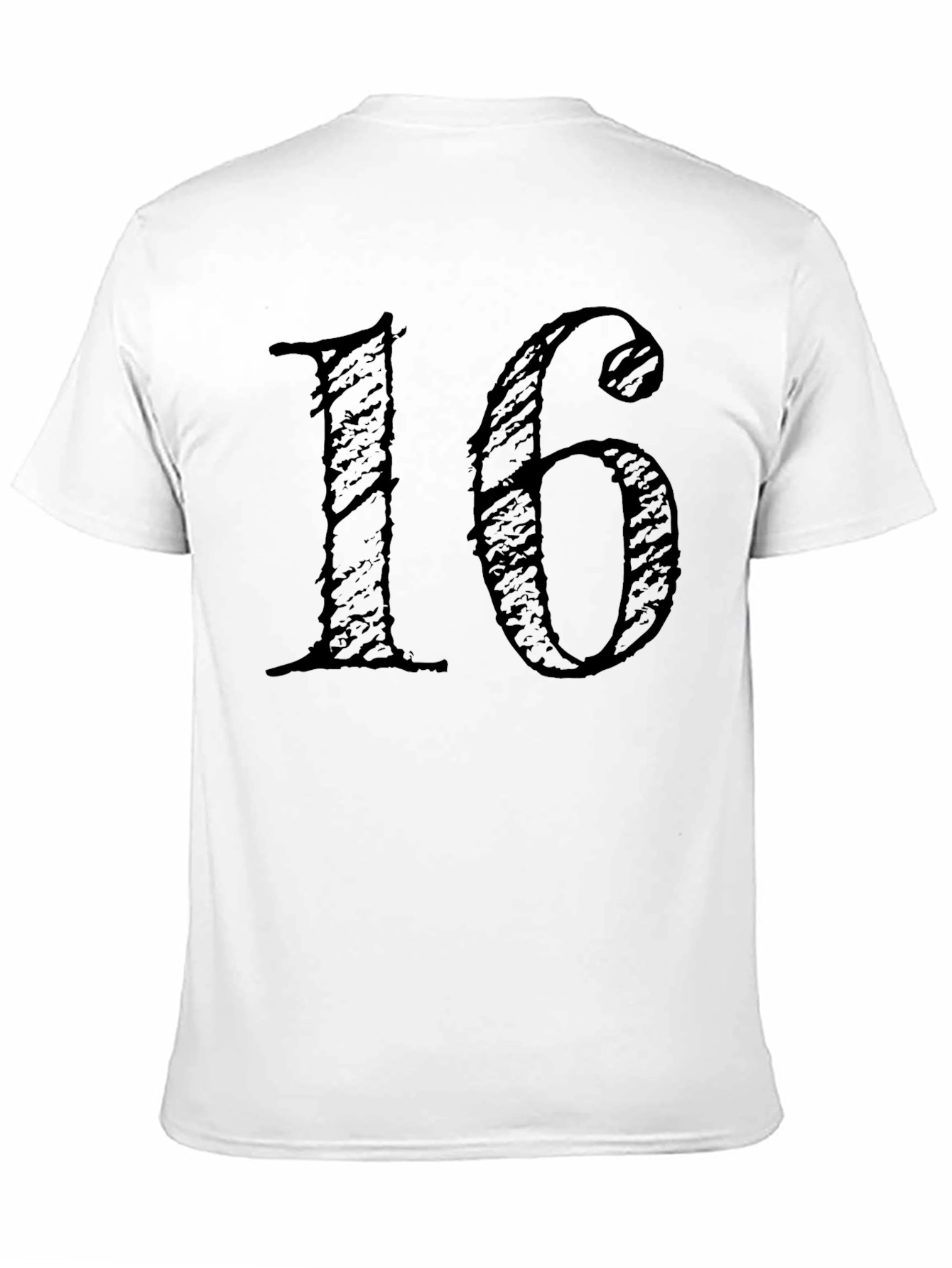 Grunge Number 16 Graphic Tee - Black Cotton Blend