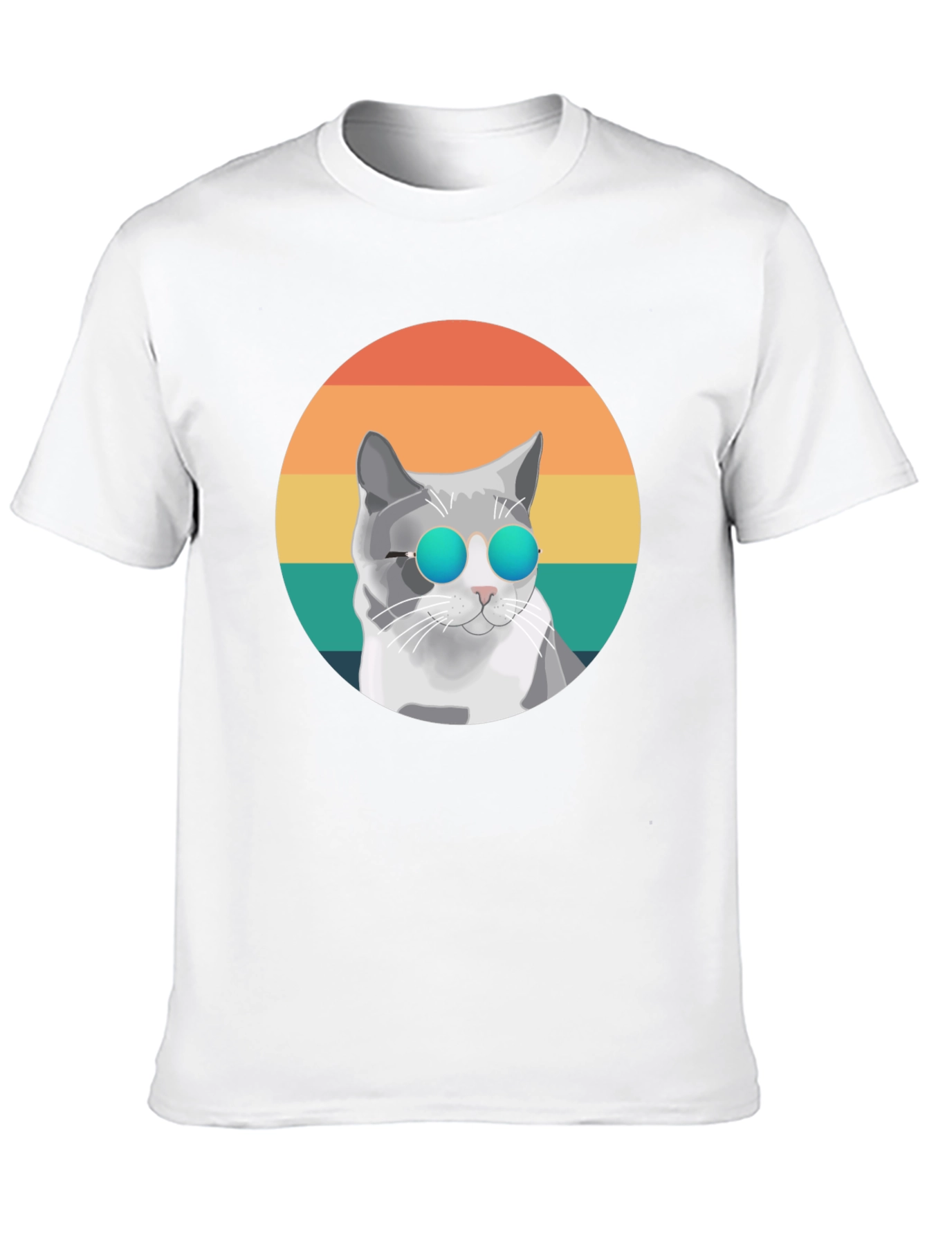 Cool Cat Graphic Tee - Retro Style