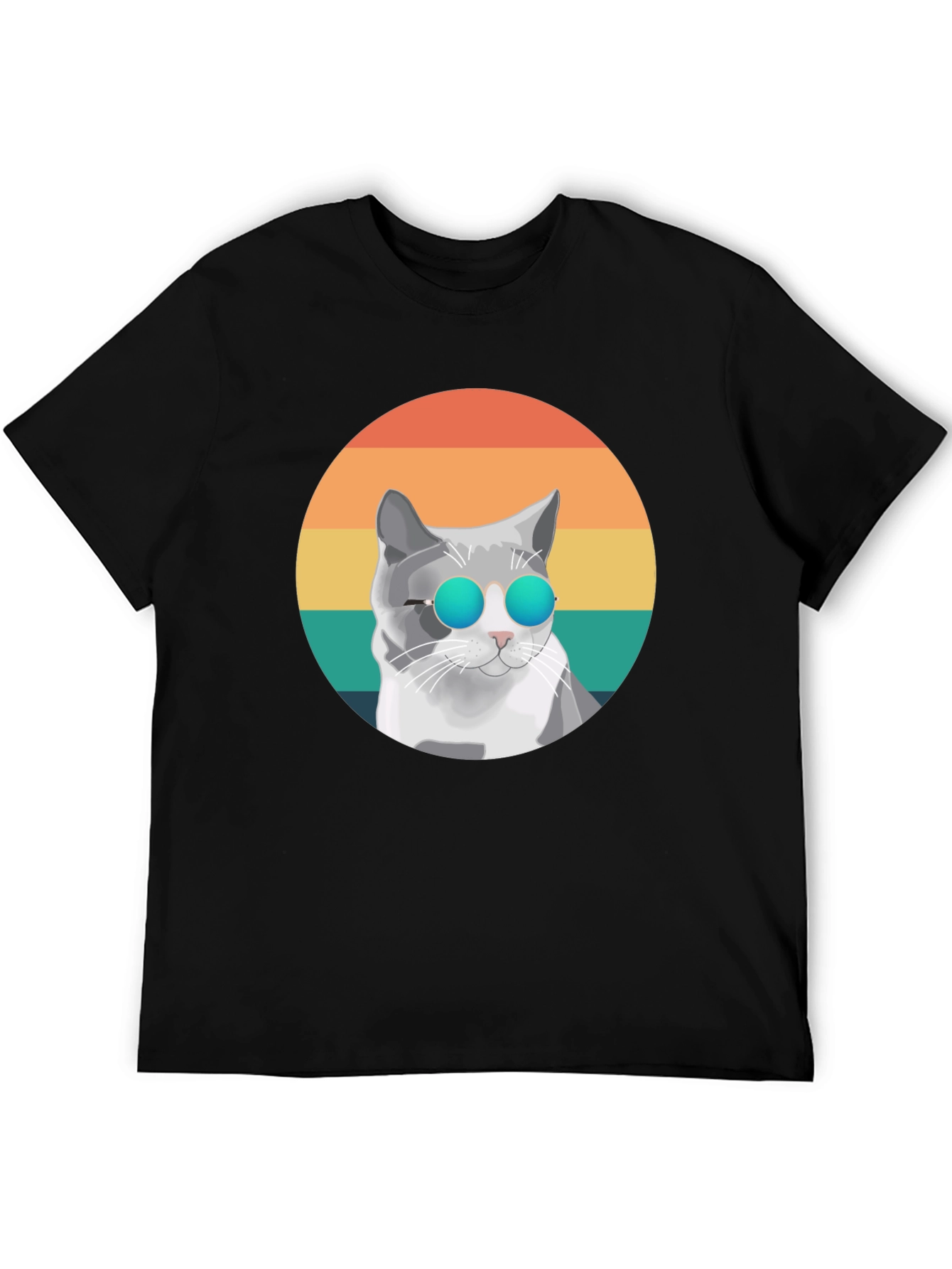 Cool Cat Graphic Tee - Retro Style