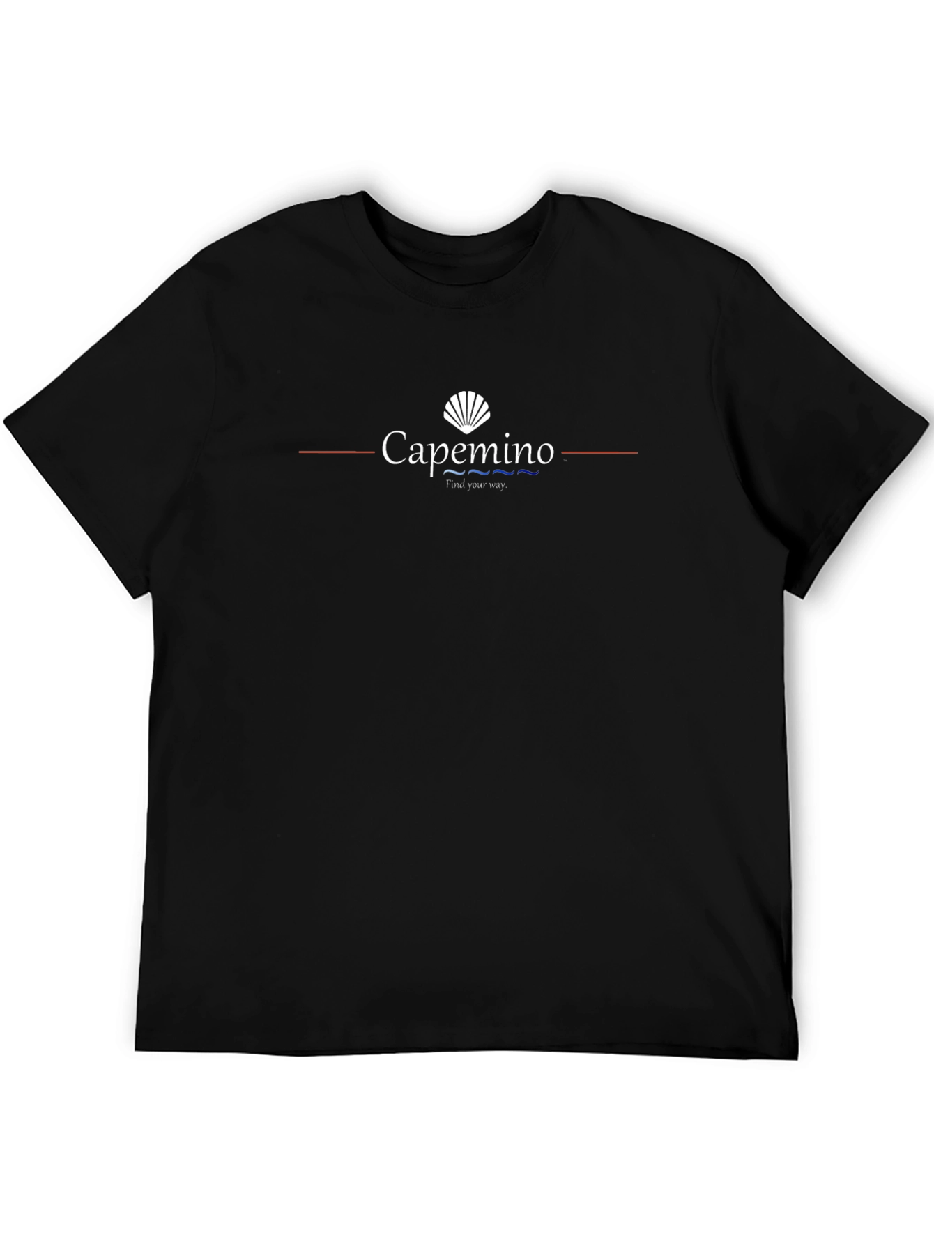 Capemino Black T-Shirt: Find Your Way Graphic Tee