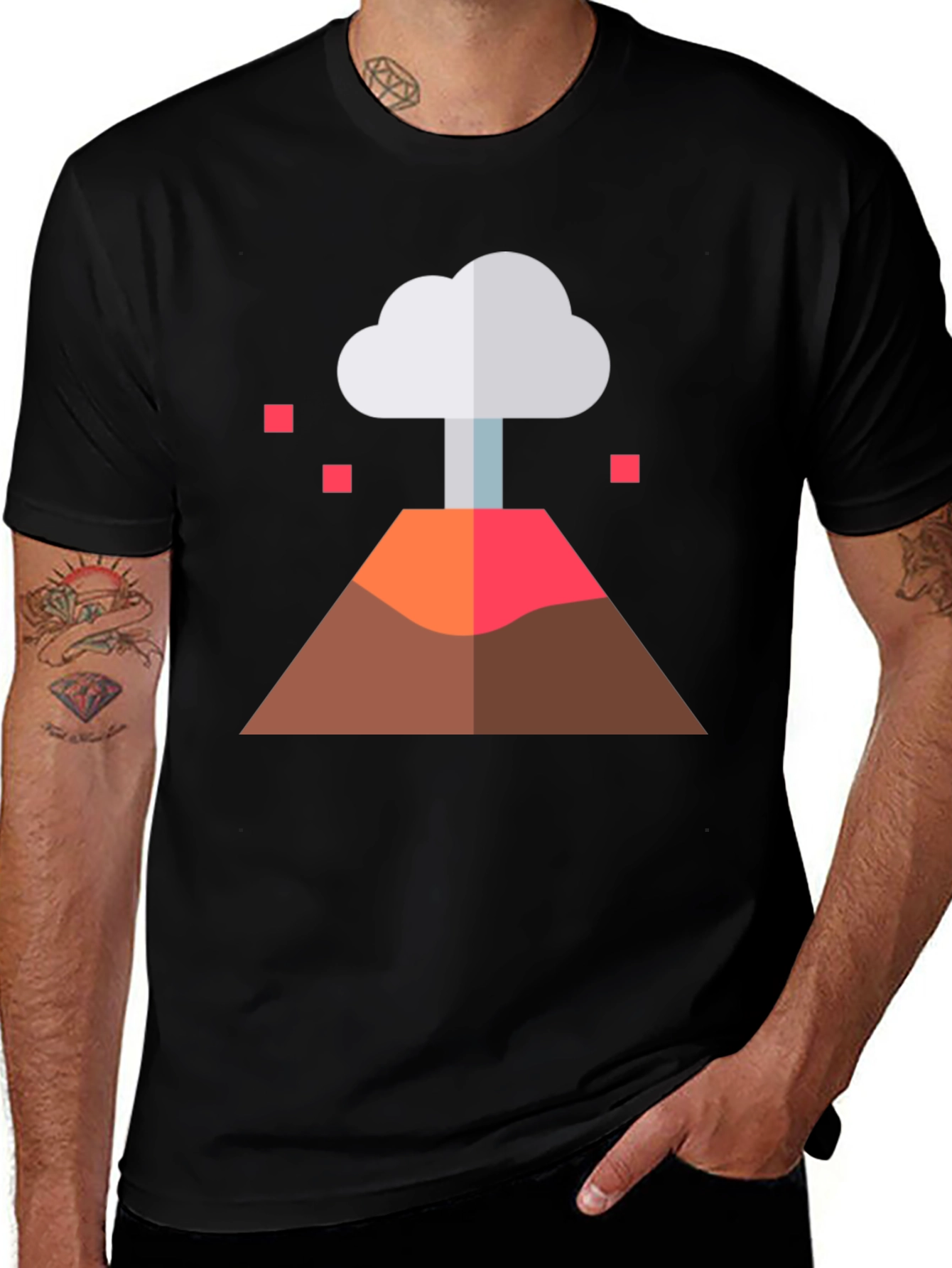 Volcano Graphic Tee - Black Cotton Blend