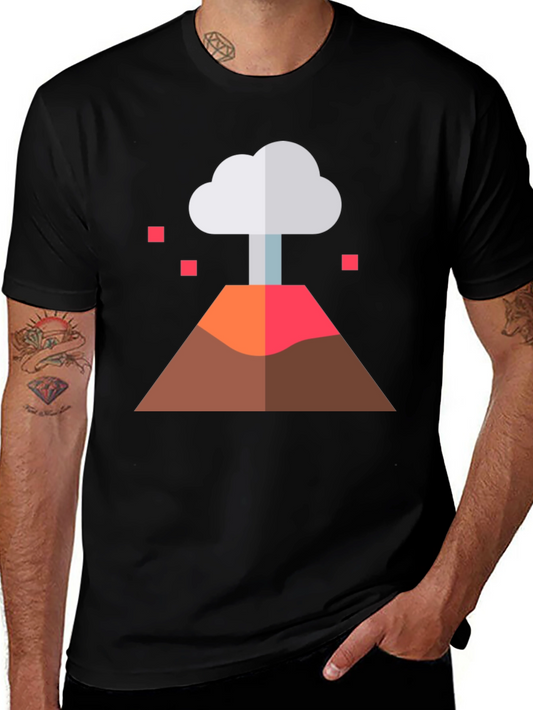 Volcano Graphic Tee - Black Cotton Blend