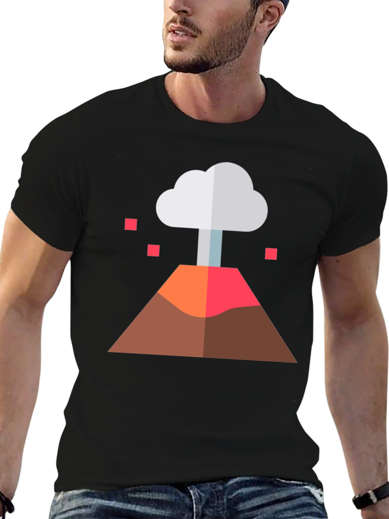 Volcano Graphic Tee - Black Cotton Blend