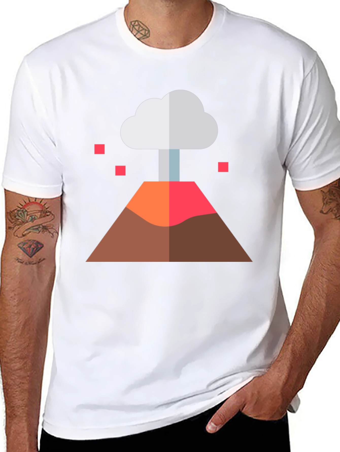 Volcano Graphic Tee - Black Cotton Blend