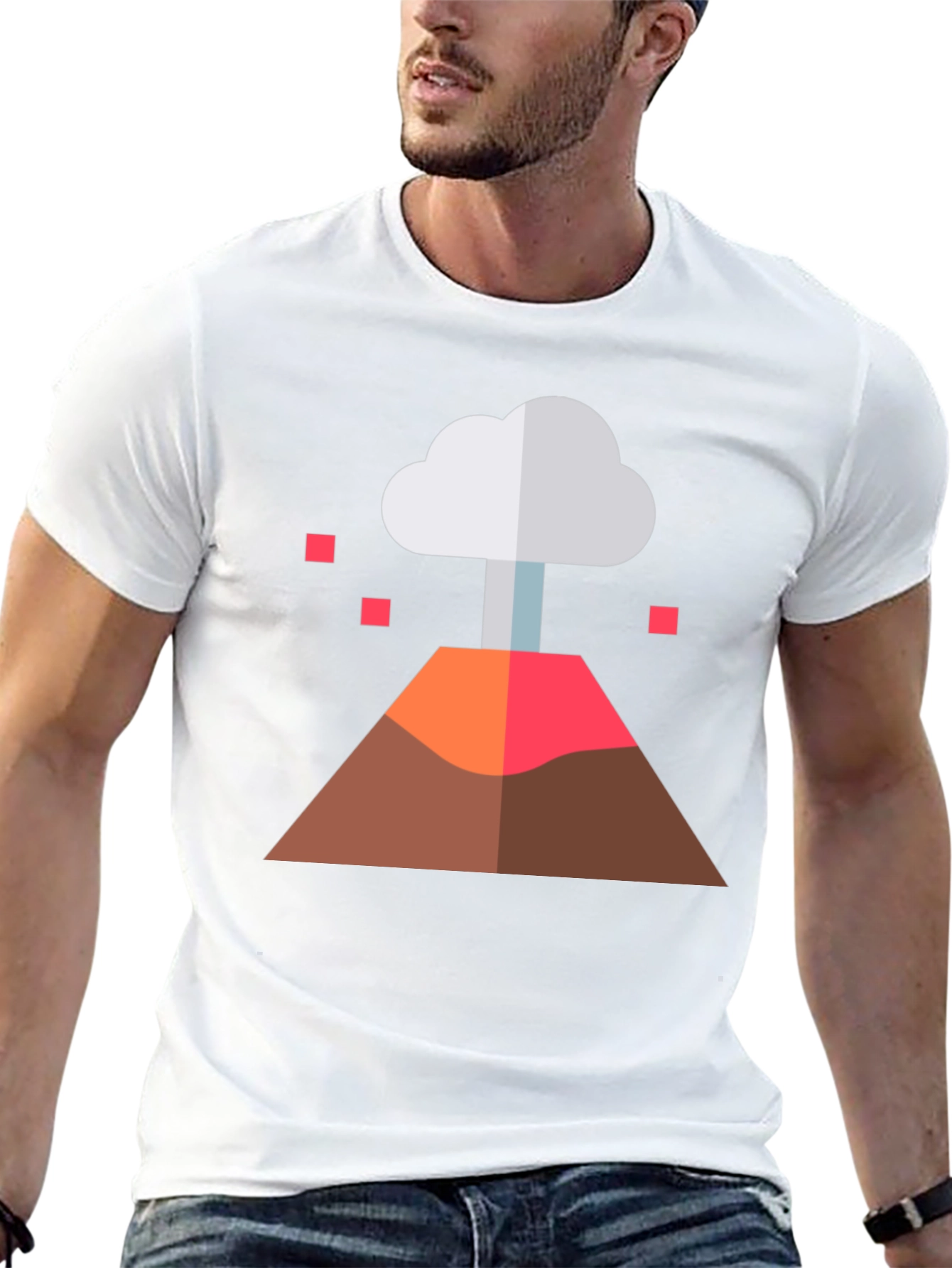 Volcano Graphic Tee - Black Cotton Blend