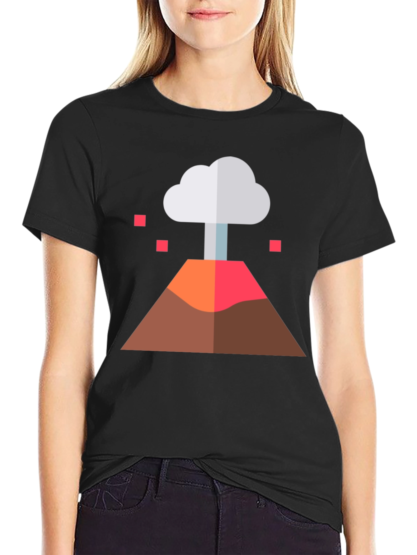 Volcano Graphic Tee - Black Cotton Blend