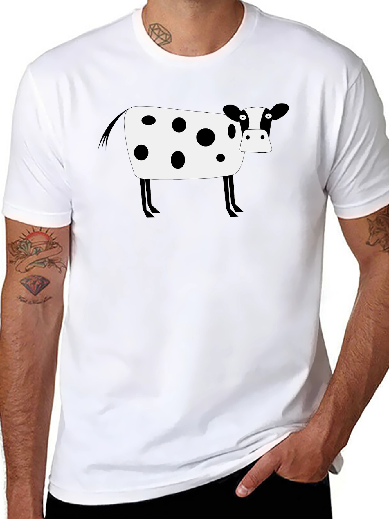 Cow Print Black T-Shirt - Graphic Tee
