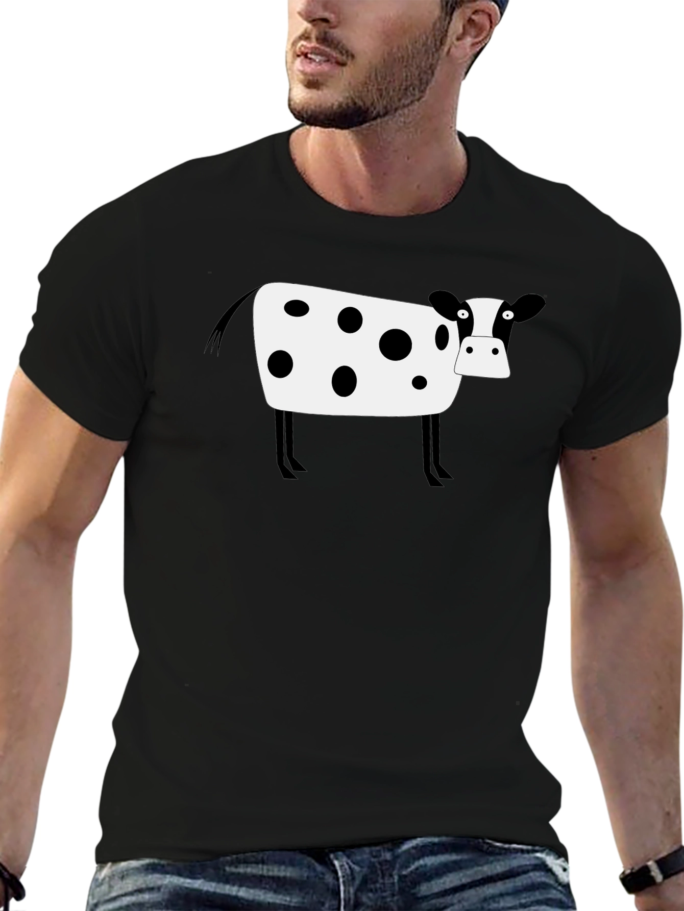Cow Print Black T-Shirt - Graphic Tee