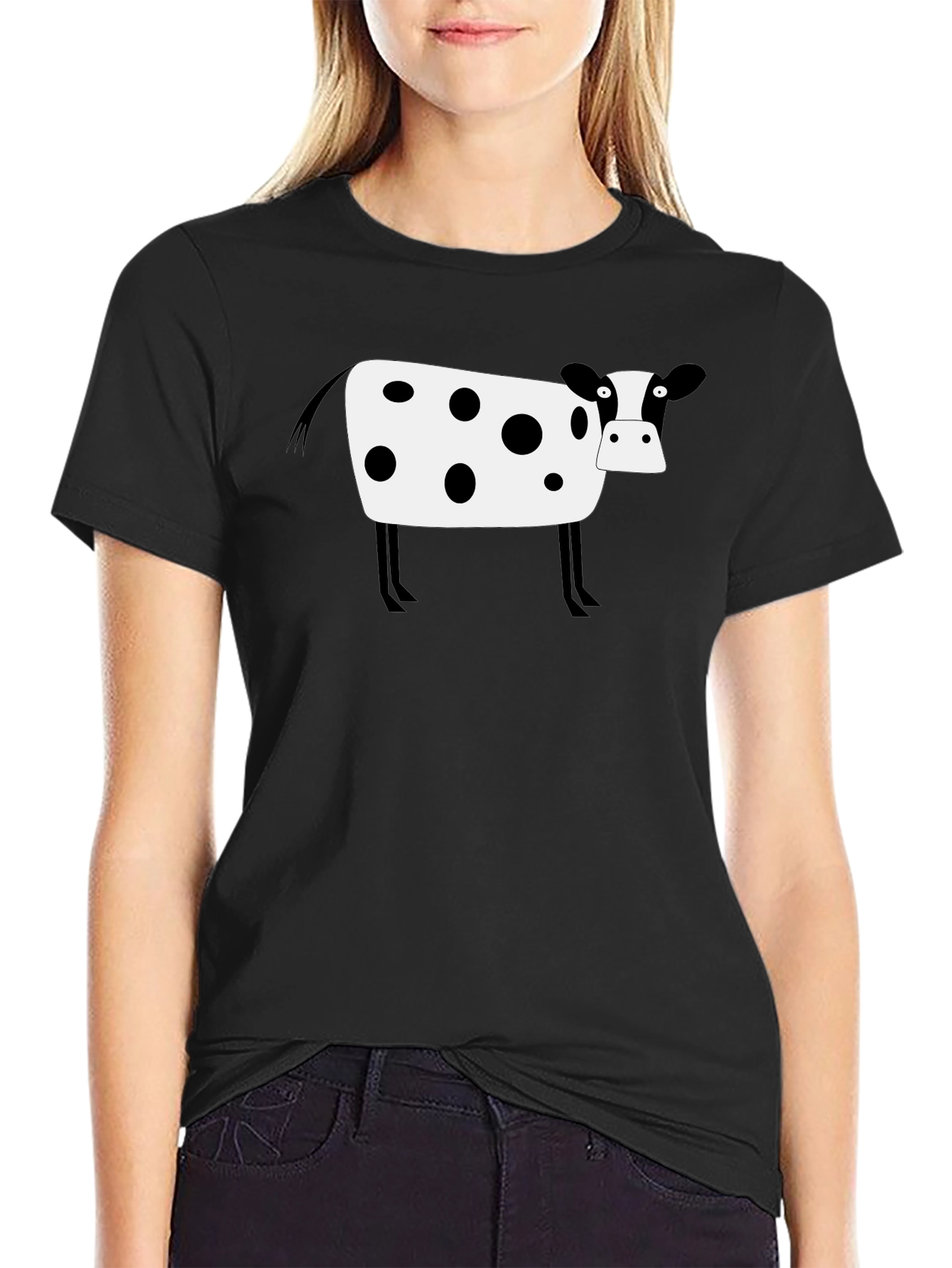 Cow Print Black T-Shirt - Graphic Tee