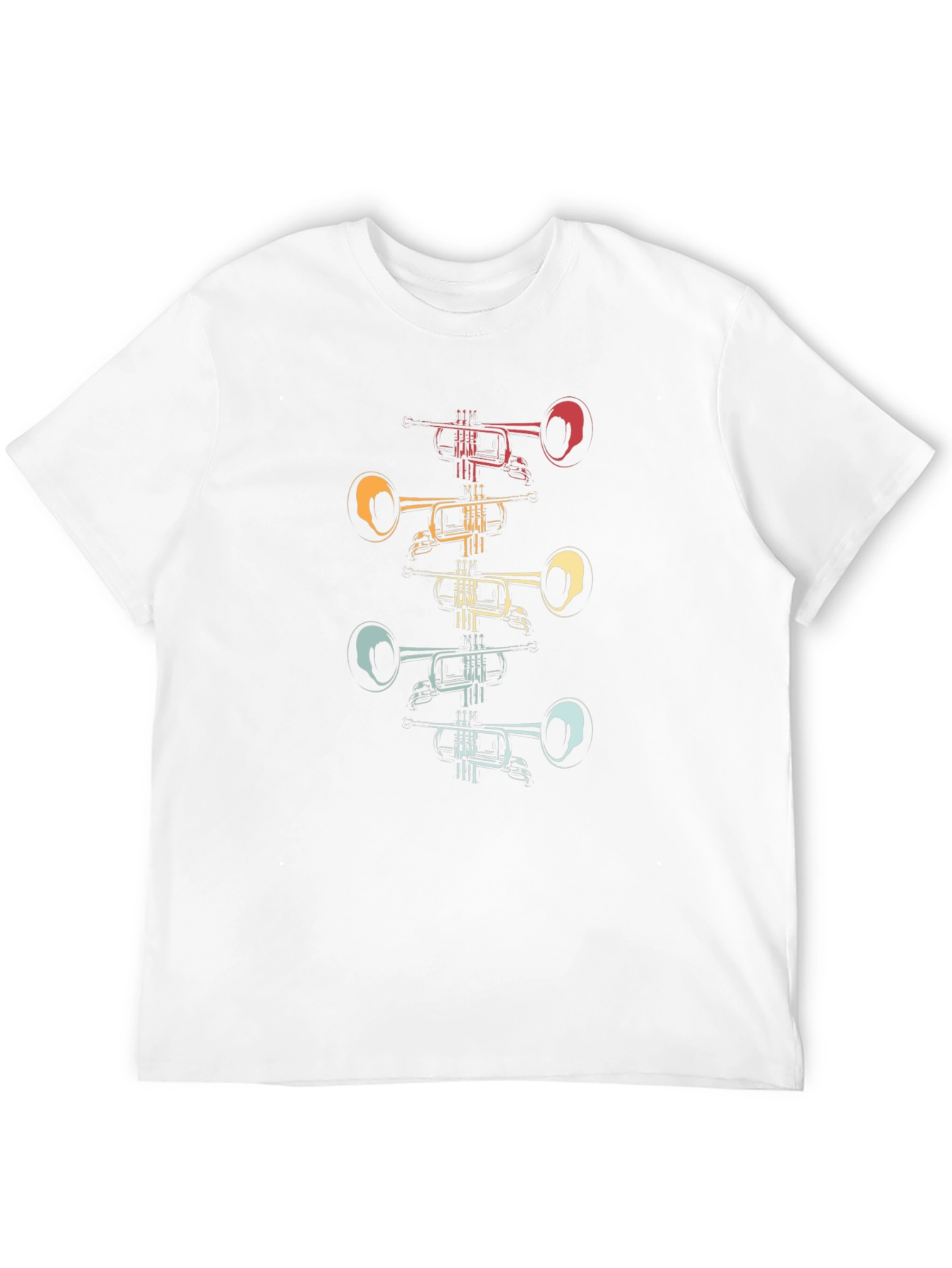 Retro Trumpet Stack Graphic Tee - Black