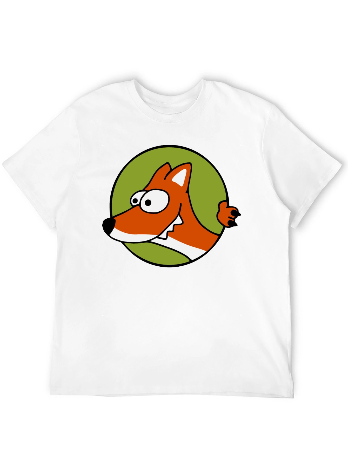 Cartoon Fox Graphic T-Shirt - Black