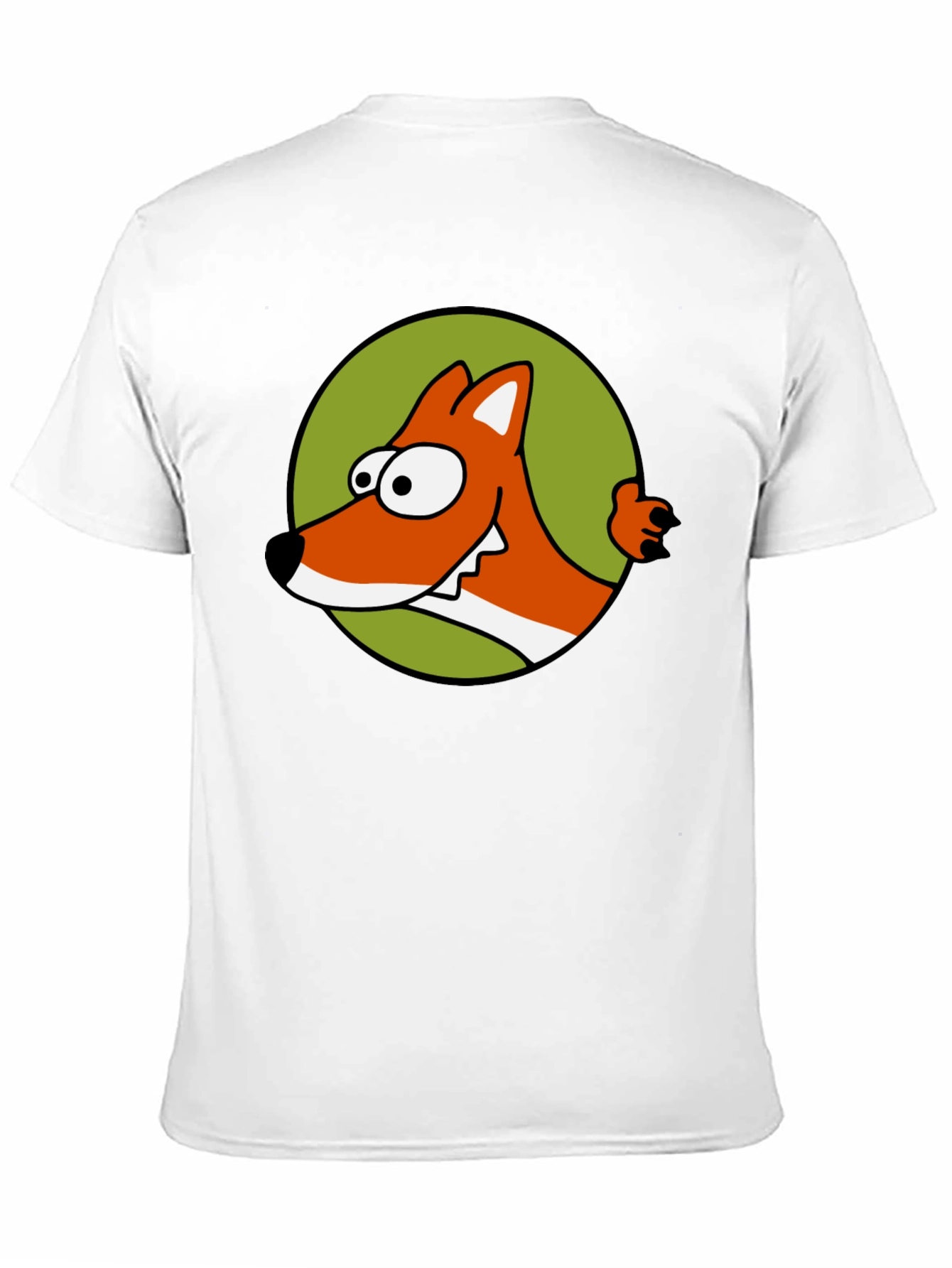 Cartoon Fox Graphic T-Shirt - Black