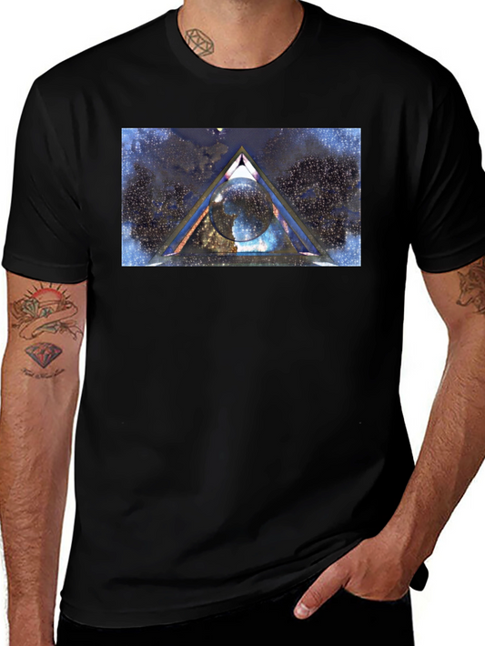 Cosmic Triangle Graphic Tee - Black