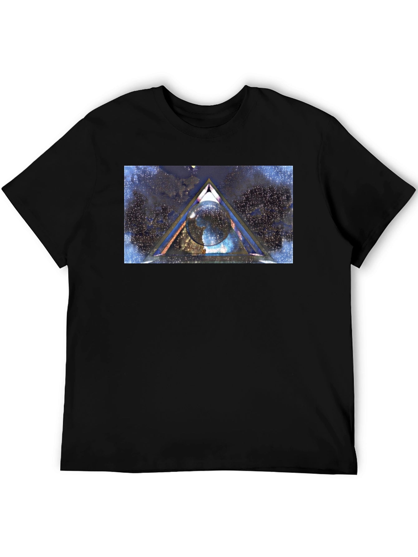 Cosmic Triangle Graphic Tee - Black