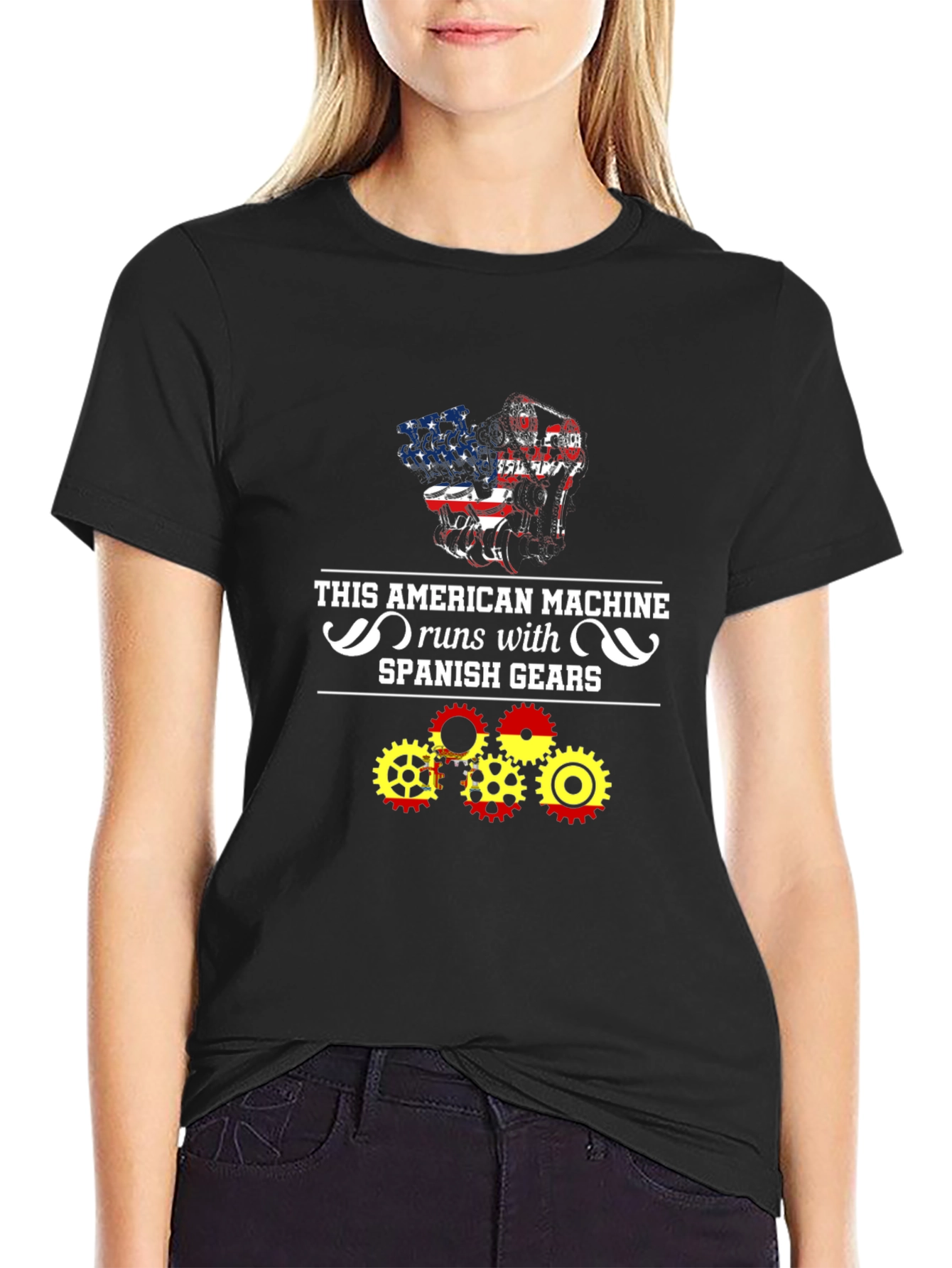 American Machine Spanish Gears Graphic T-Shirt