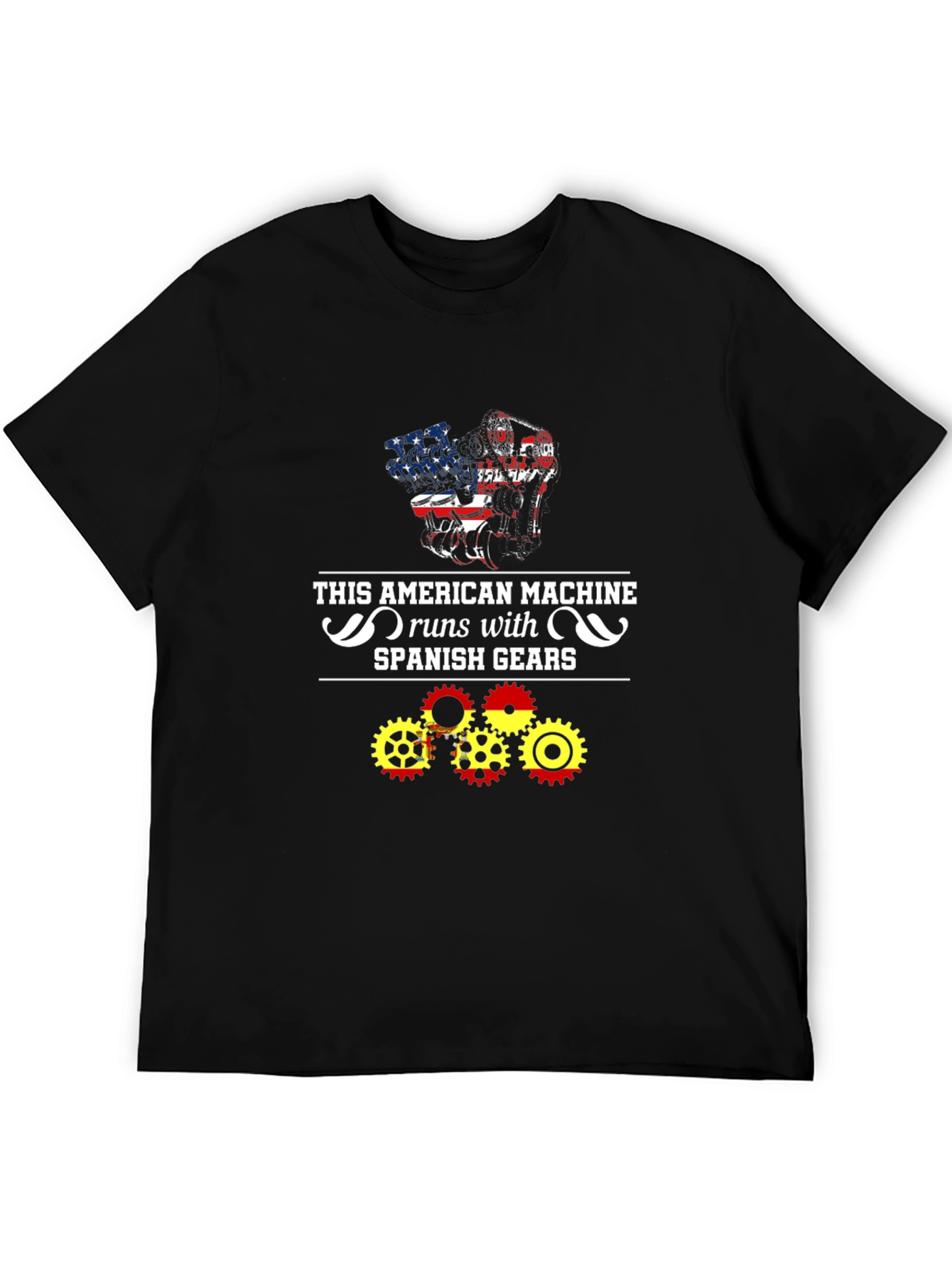 American Machine Spanish Gears Graphic T-Shirt