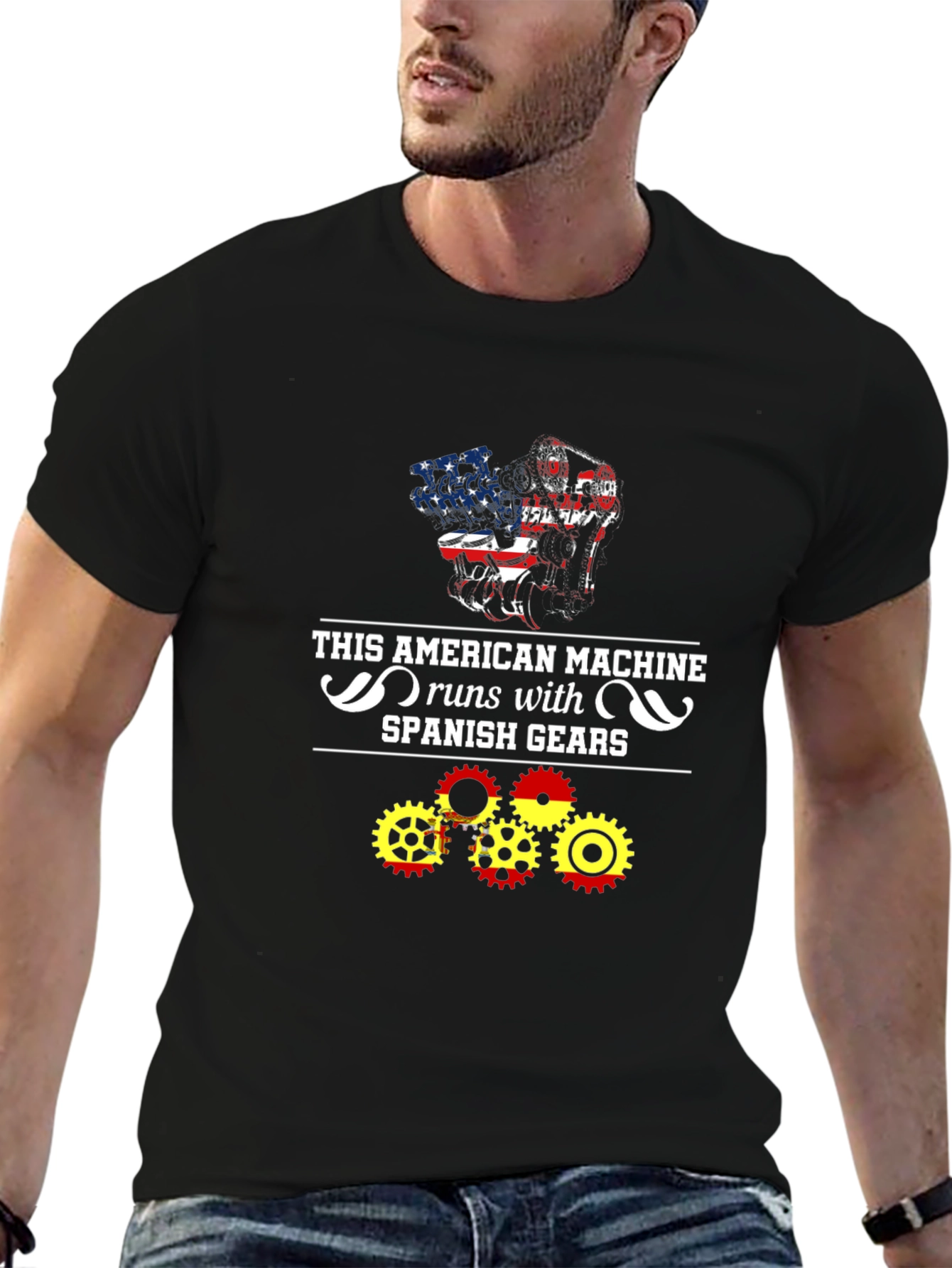 American Machine Spanish Gears Graphic T-Shirt