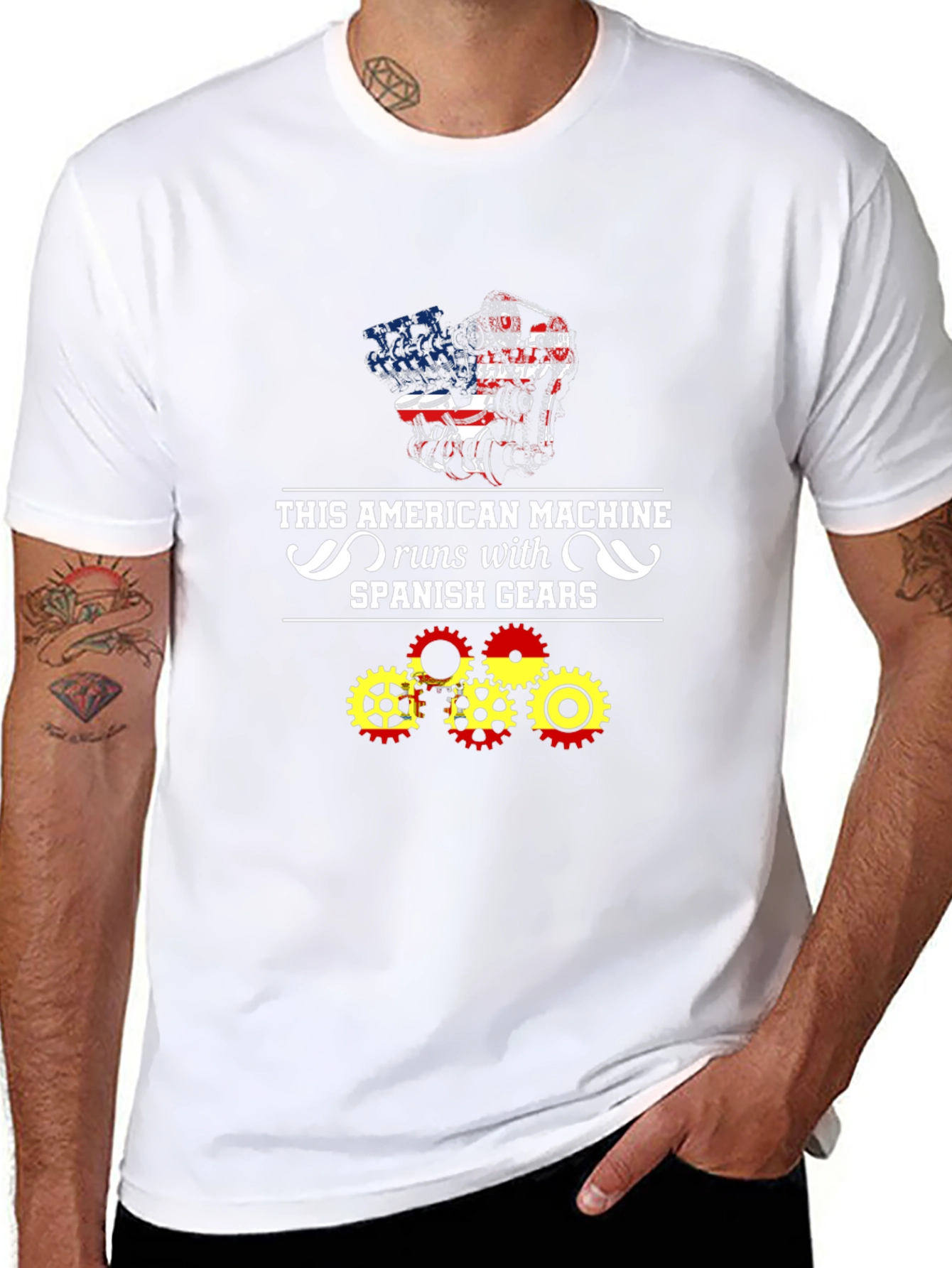 American Machine Spanish Gears Graphic T-Shirt