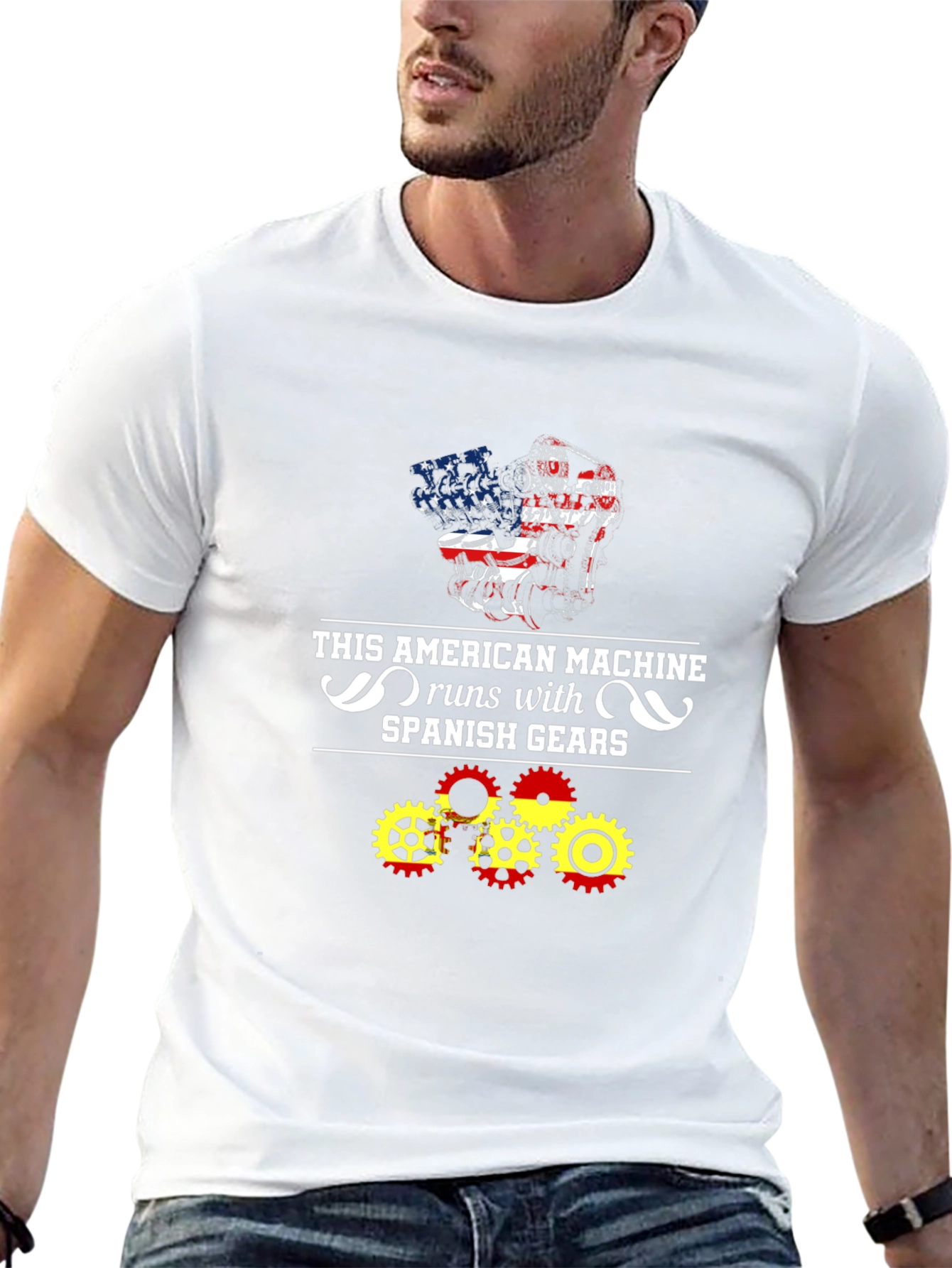 American Machine Spanish Gears Graphic T-Shirt