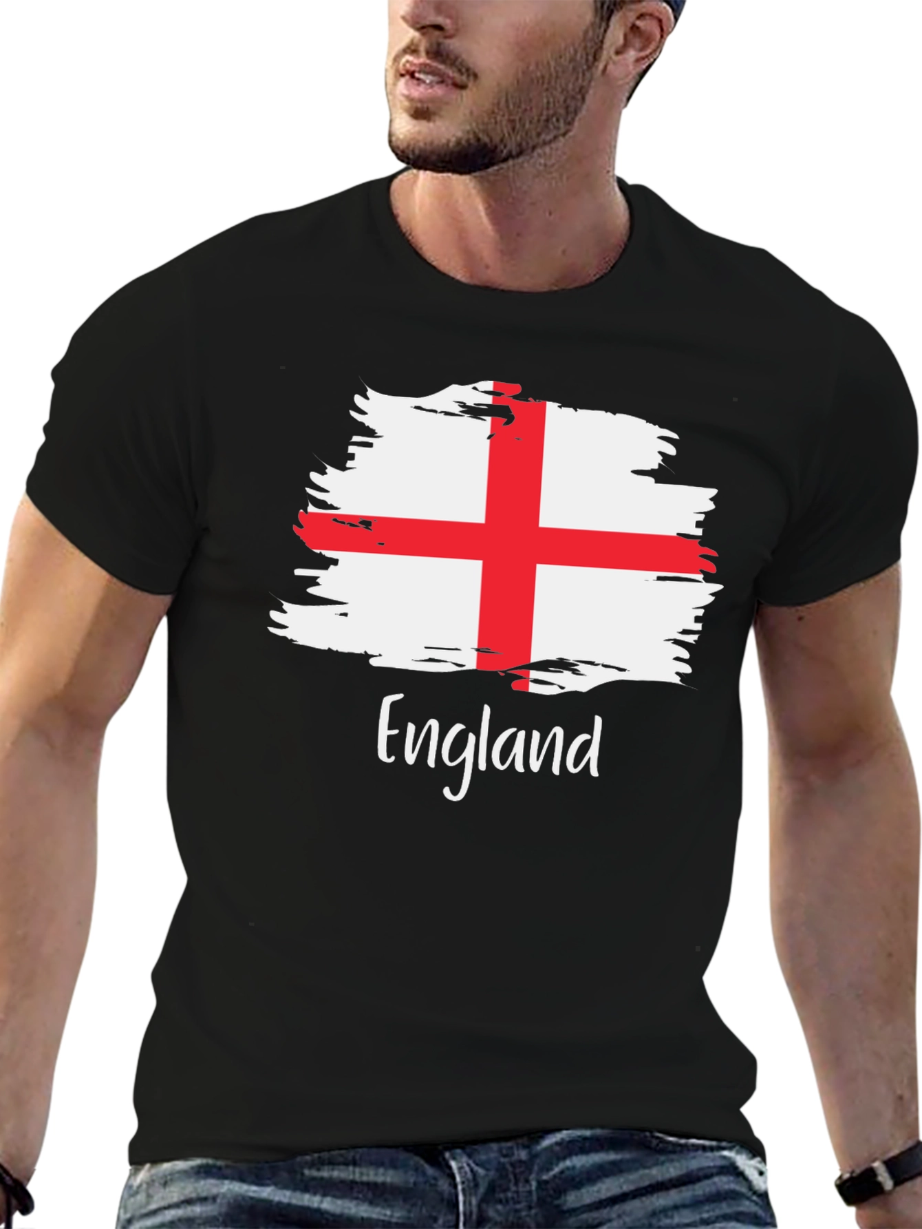 England Flag Brush Stroke T-Shirt