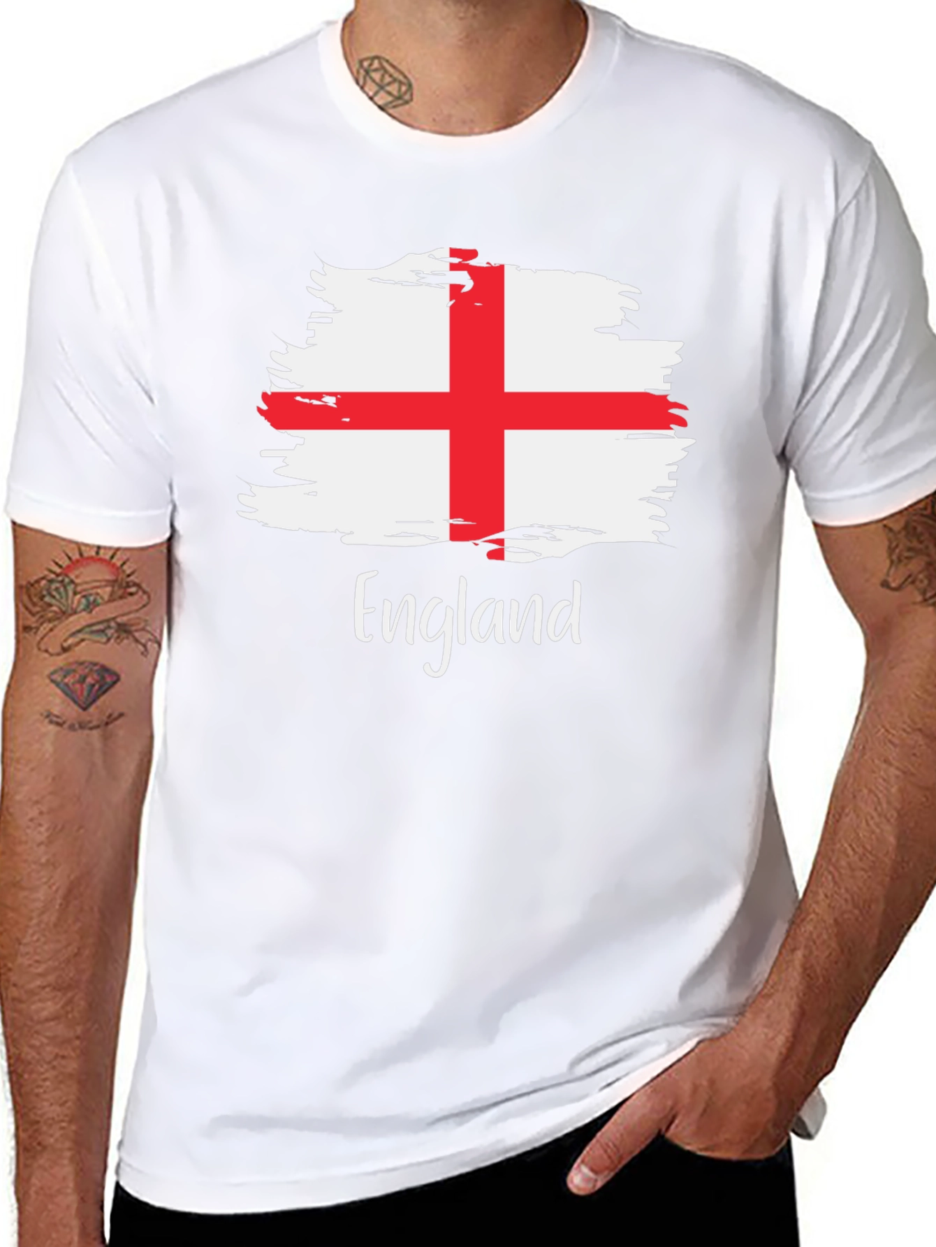 England Flag Brush Stroke T-Shirt