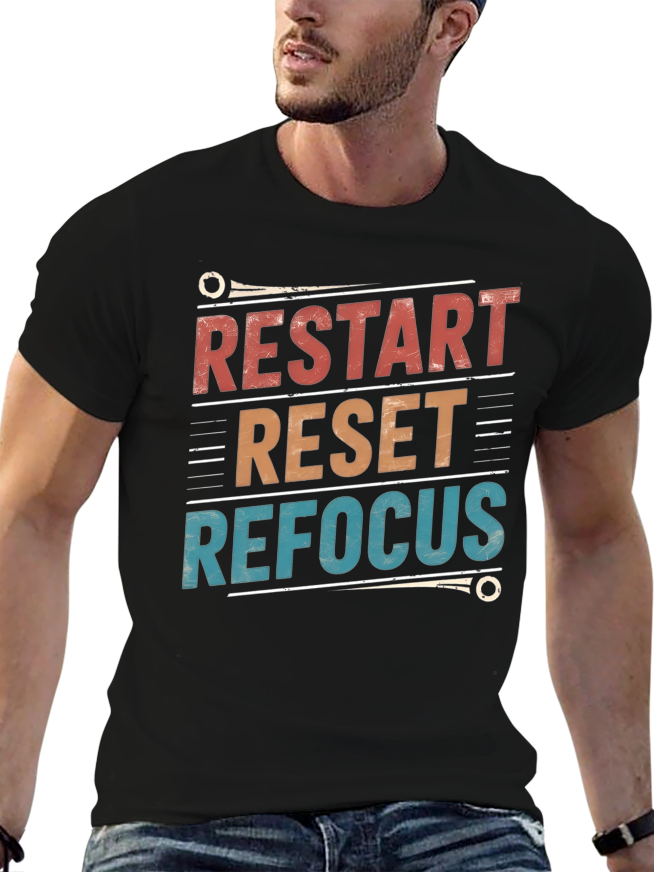 Restart Reset Refocus Graphic T-Shirt