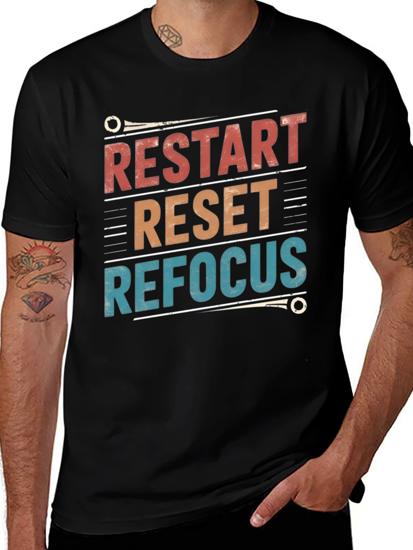 Restart Reset Refocus Graphic T-Shirt