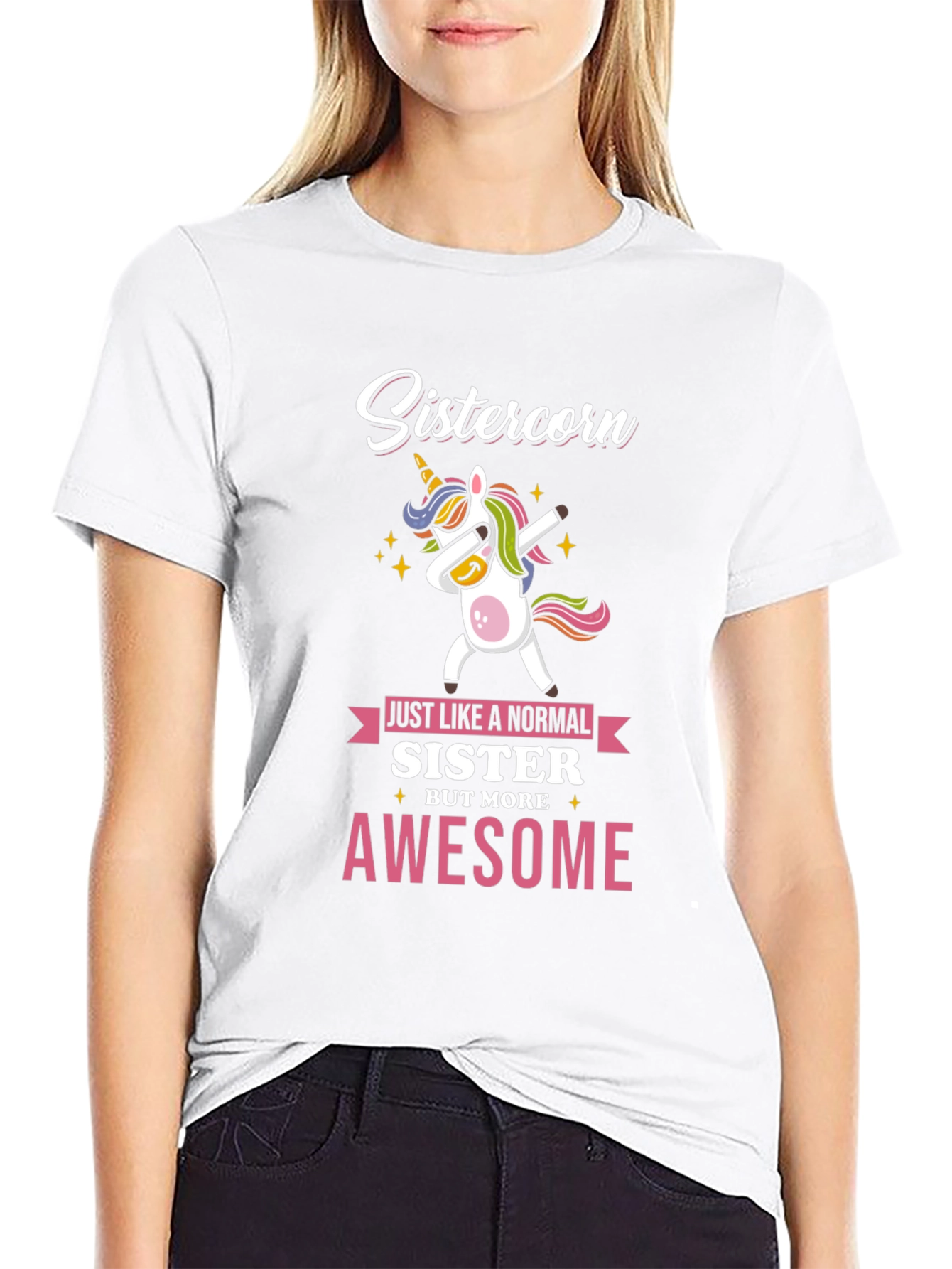 Sistercorn Awesome Unicorn Dabbing T-Shirt
