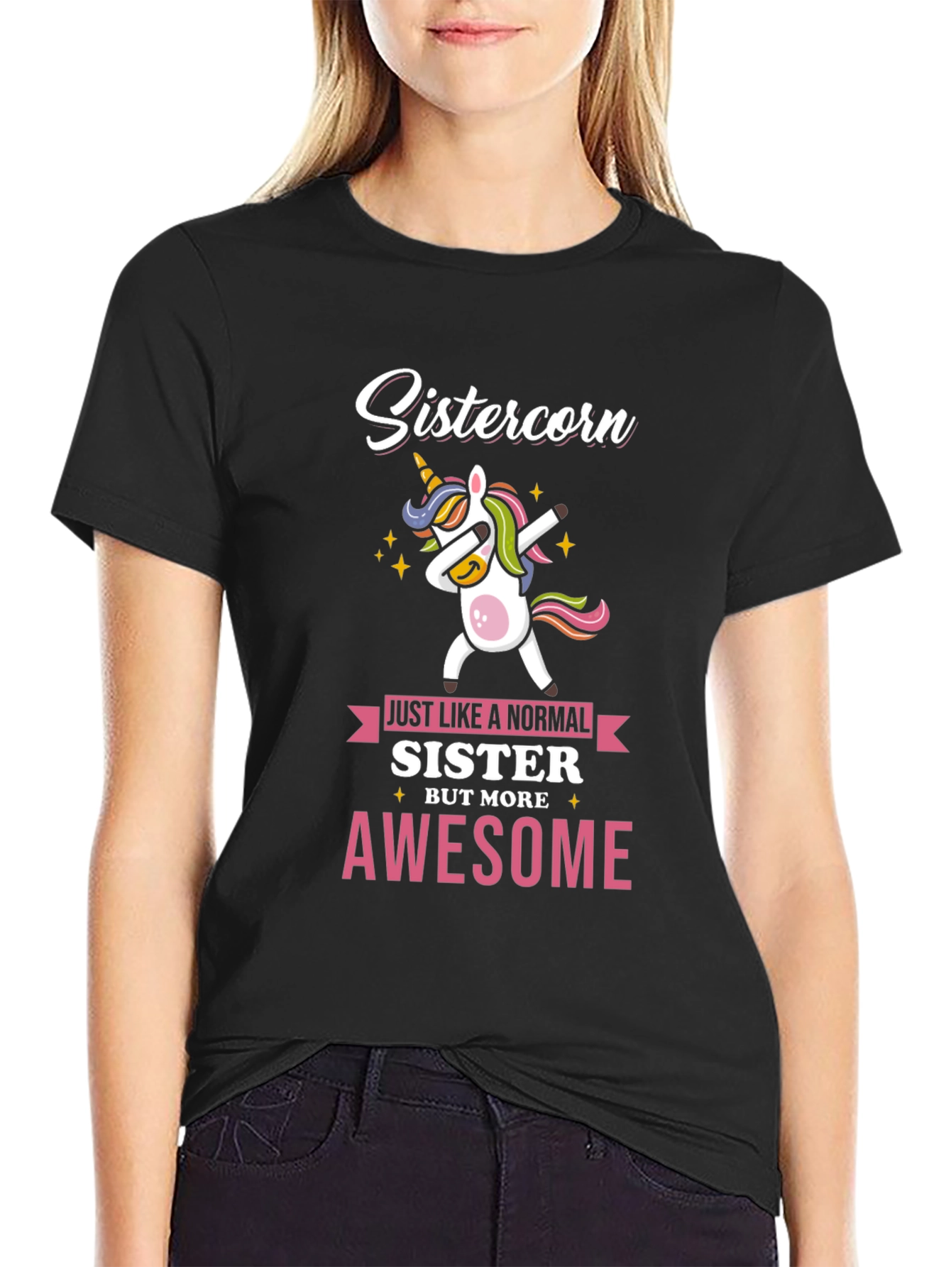 Sistercorn Awesome Unicorn Dabbing T-Shirt