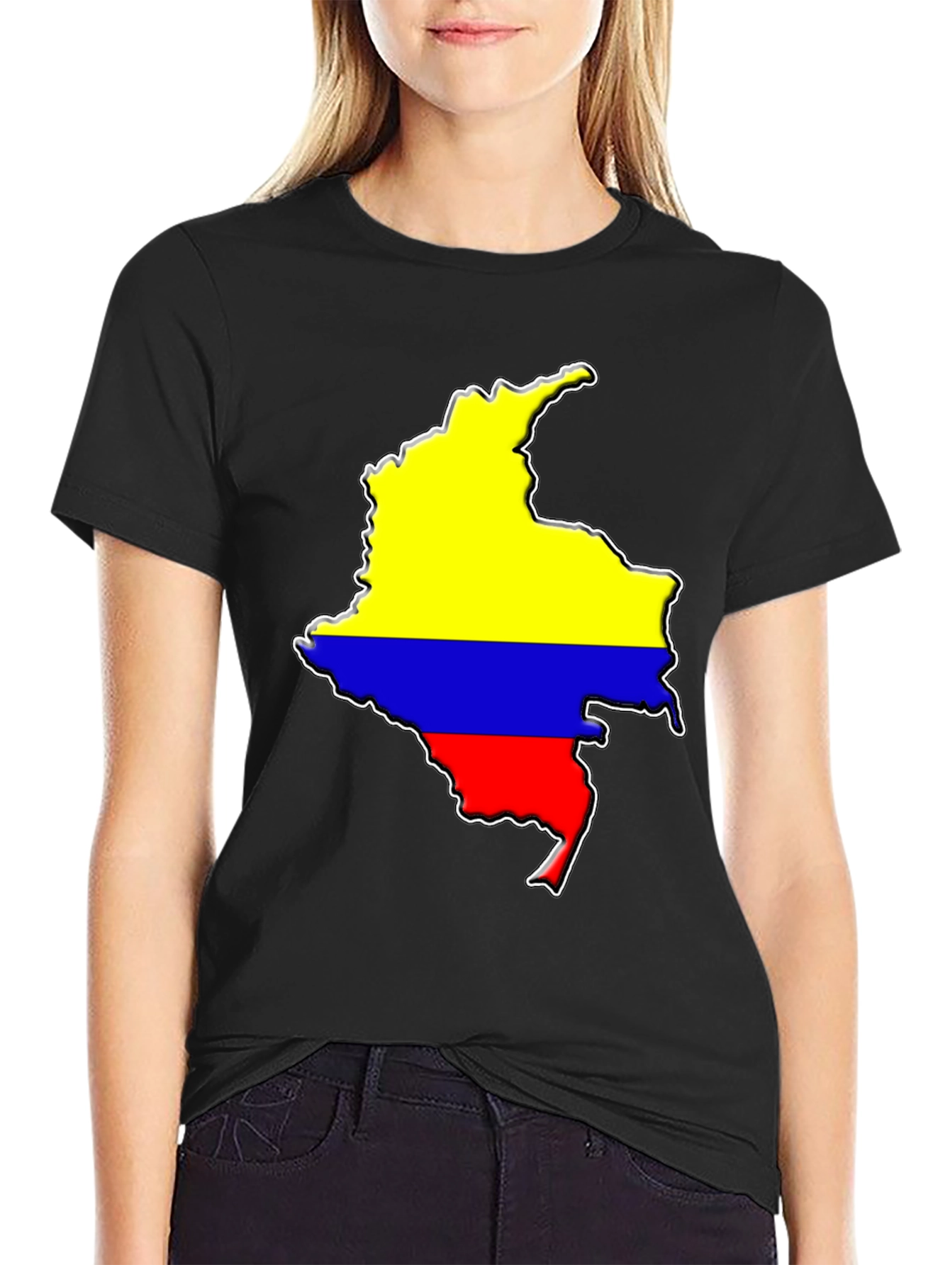 Colombia Flag Map Graphic Mens T-Shirt