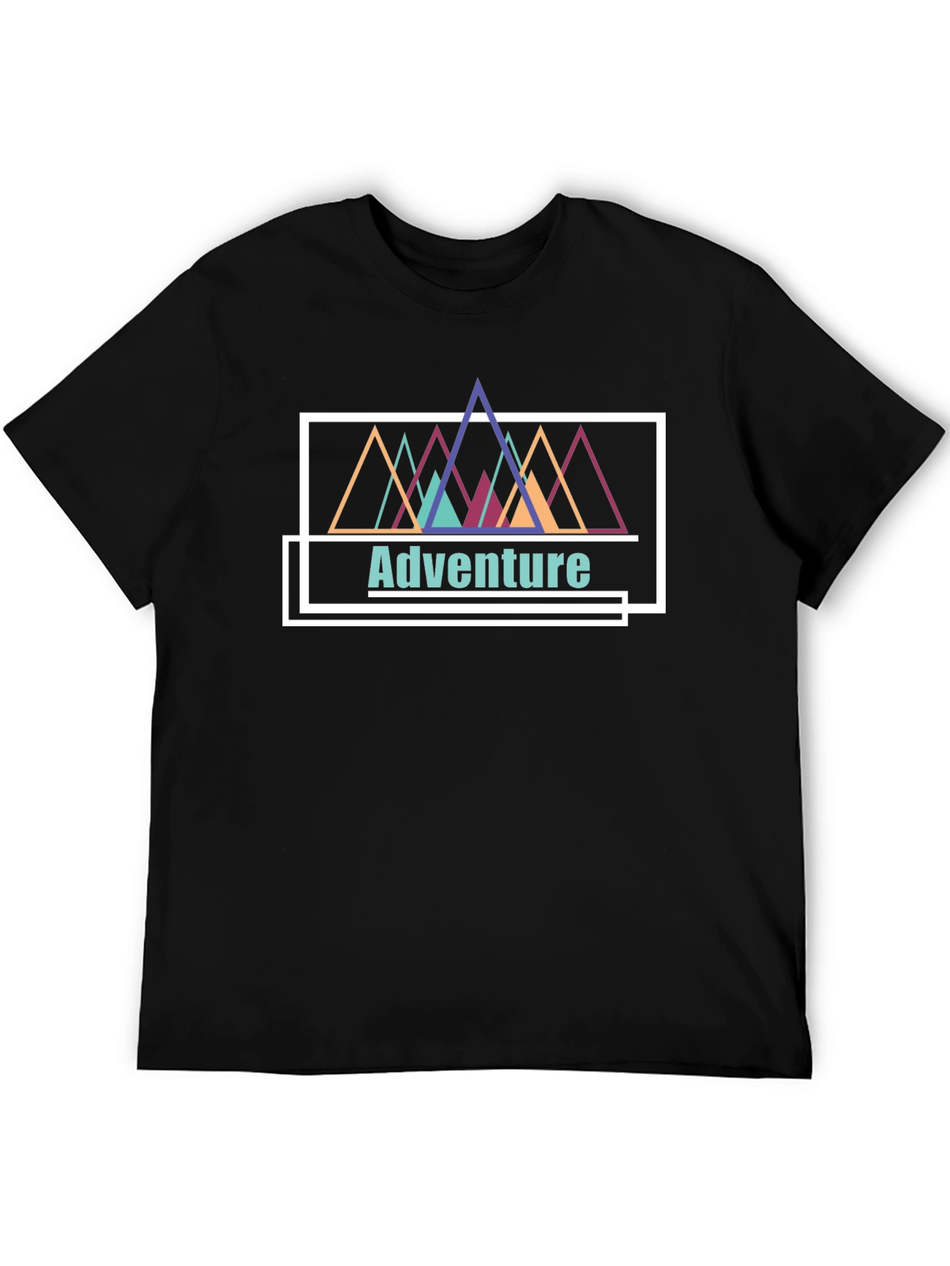 Adventure Mountains Graphic Tee - Black Cotton T-Shirt