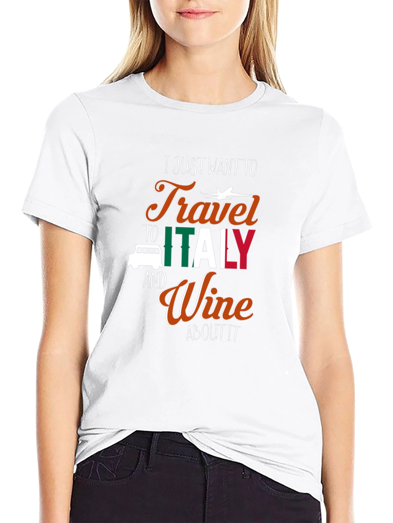 Italy Travel Wine Black Graphic Tee Shirt