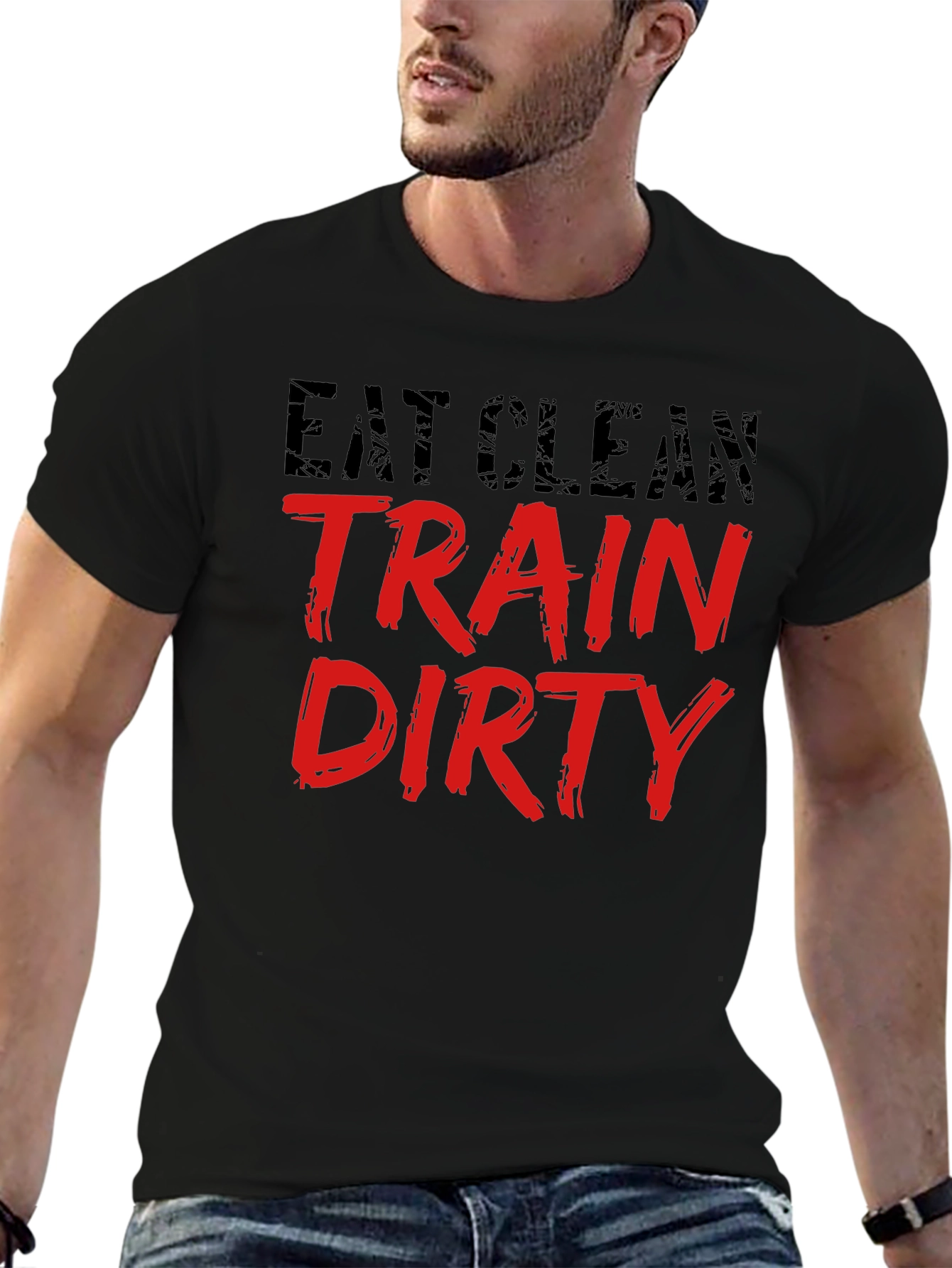 Eat Clean Train Dirty Black T-Shirt