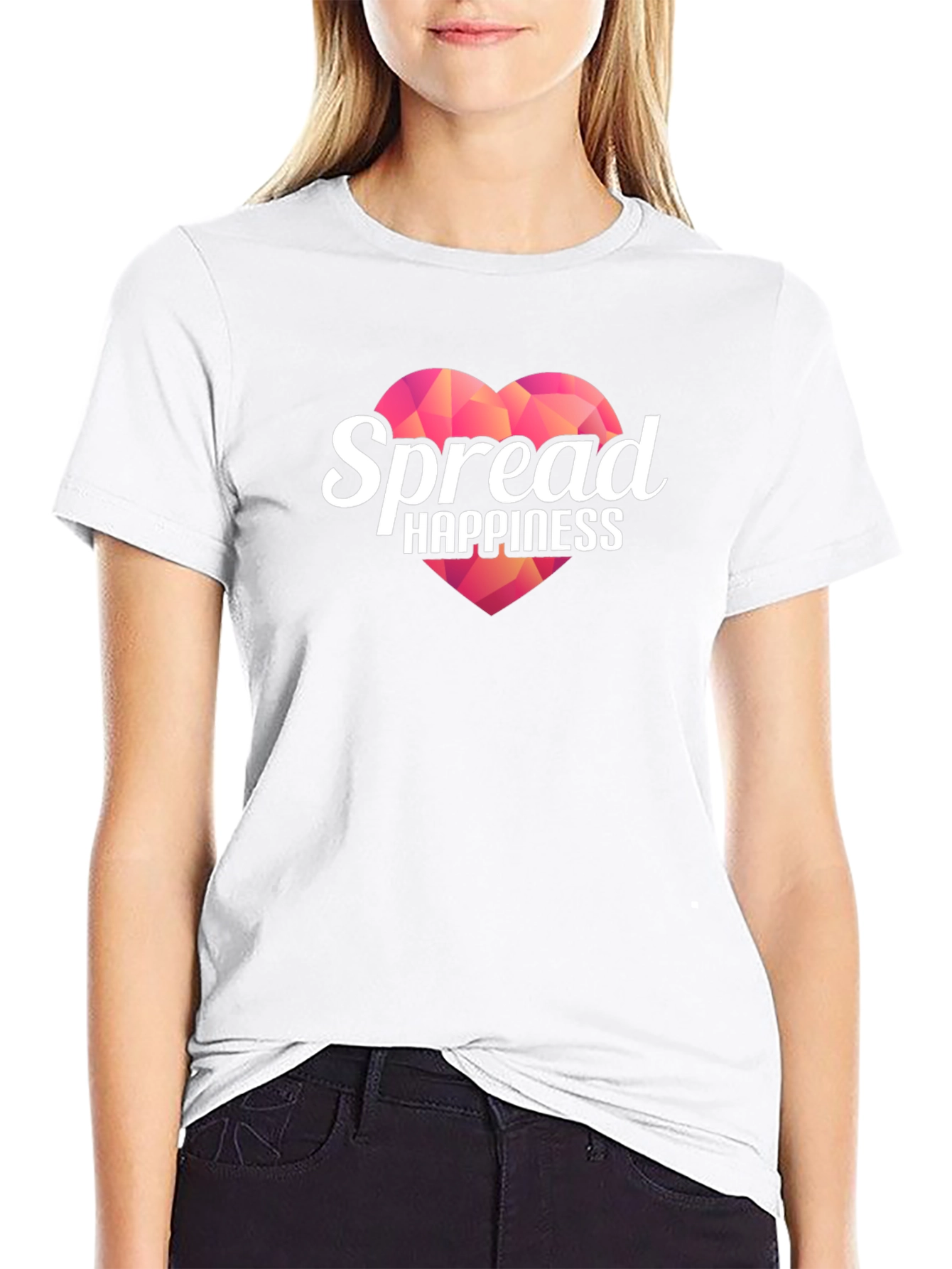 Spread Happiness Black T-Shirt