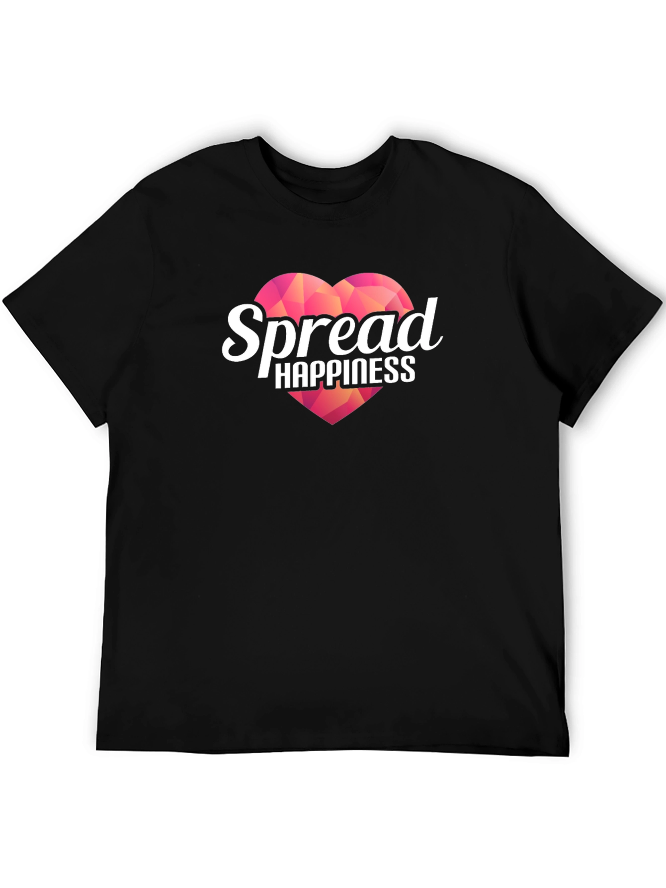 Spread Happiness Black T-Shirt