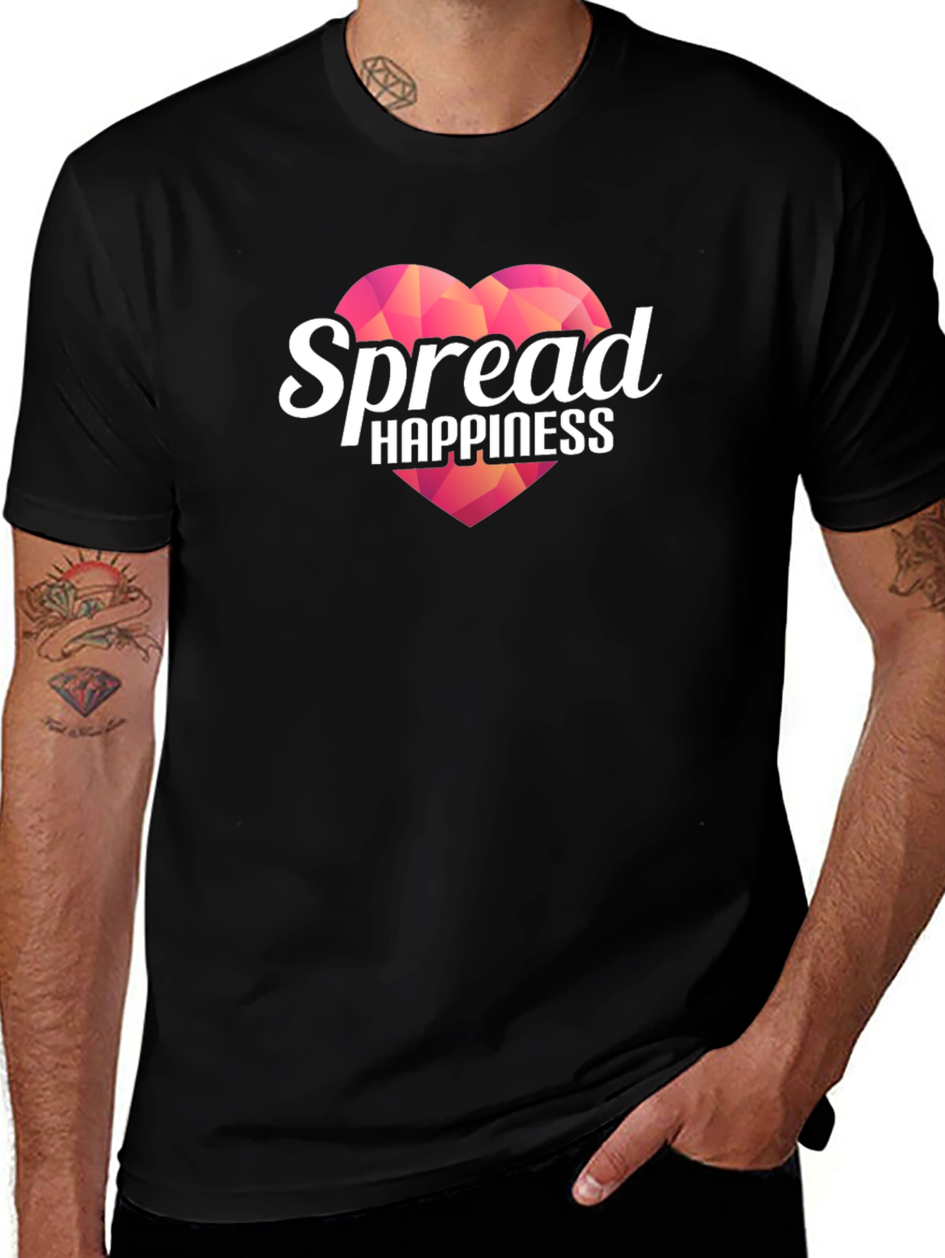 Spread Happiness Black T-Shirt