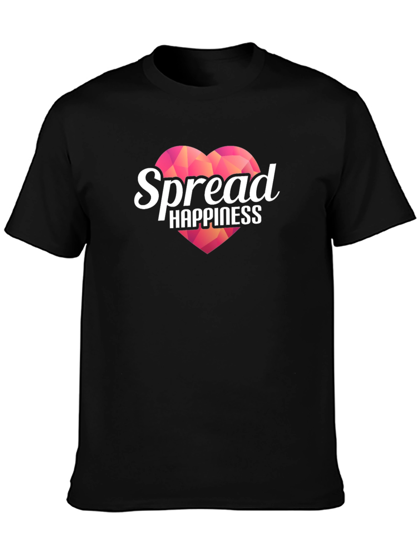 Spread Happiness Black T-Shirt