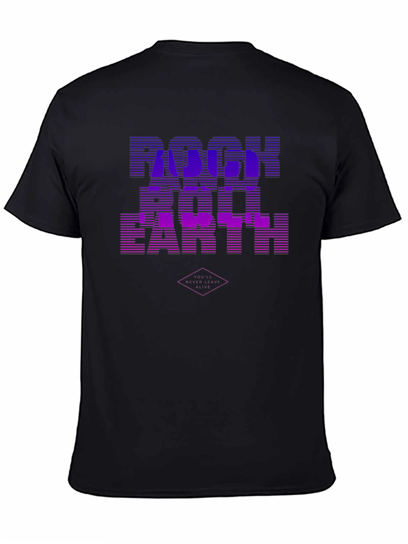 Rock Roll Earth Graphic Black T-Shirt