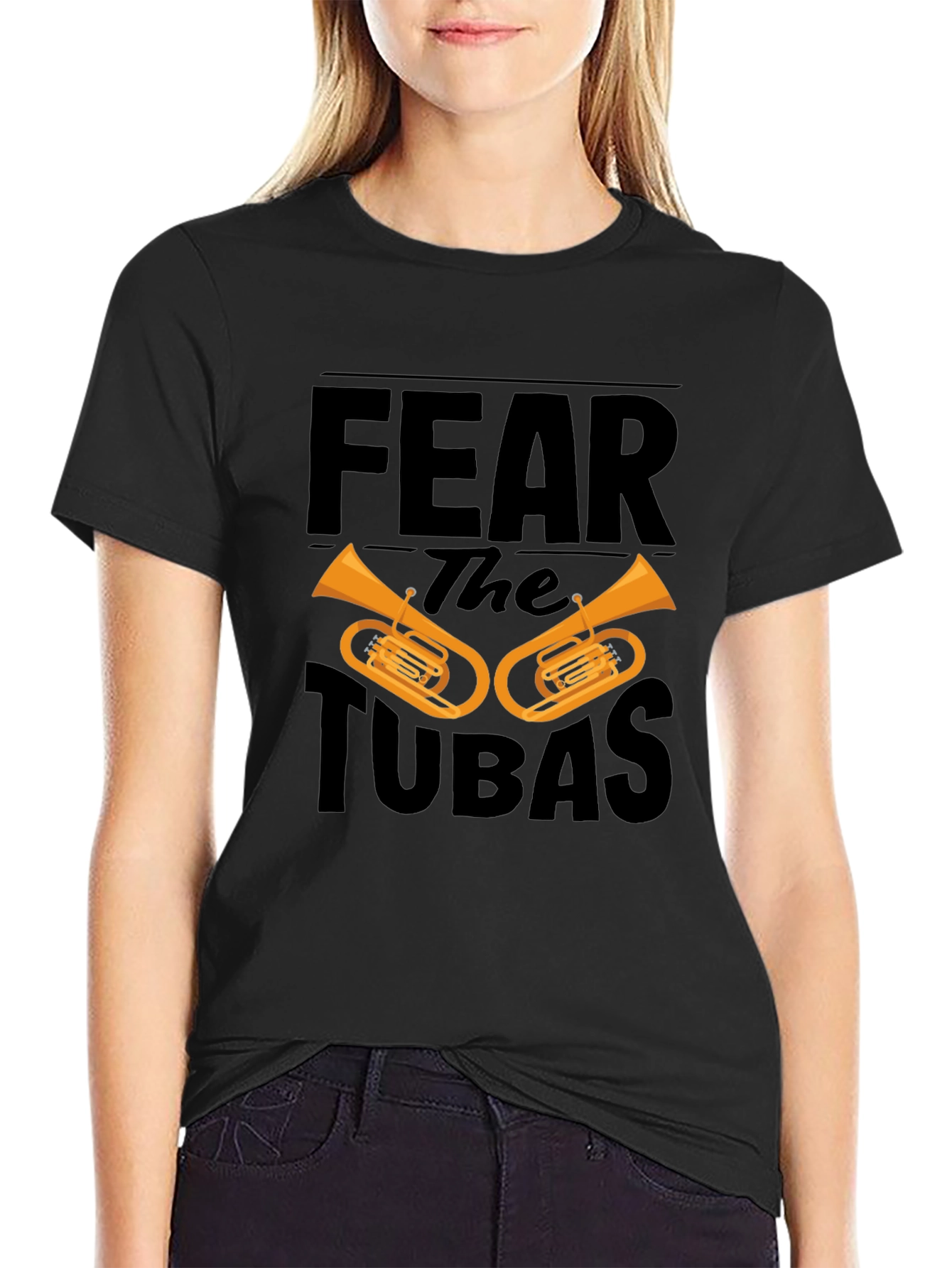 Fear the Tubas Black Graphic T-Shirt